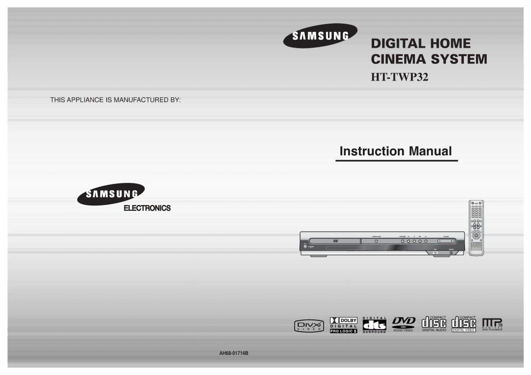 Samsung HT-TWP32R/EDC, HT-TWP32R/ELS manual Digital Home Cinema System 