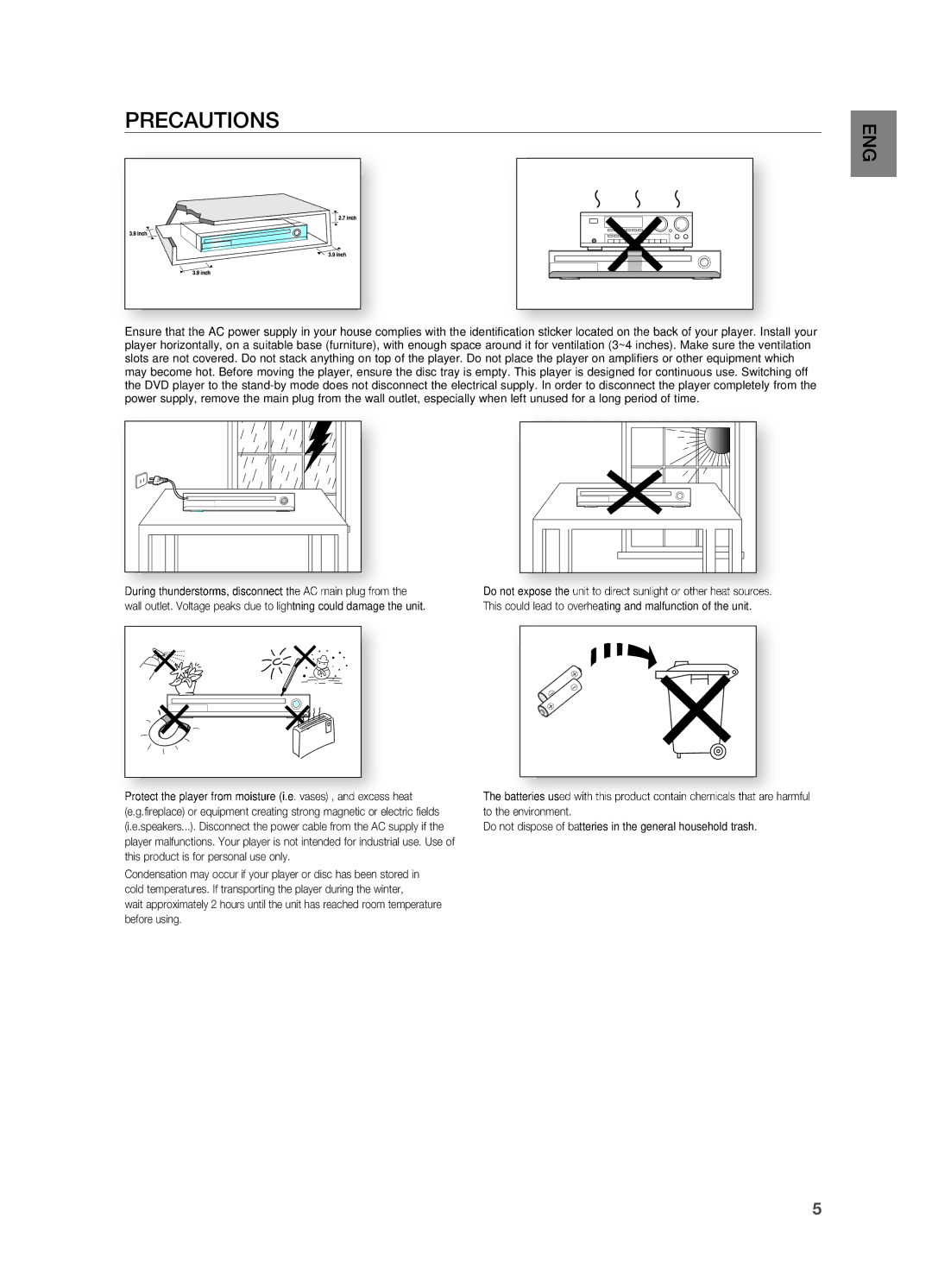 Samsung HT-TWZ415 user manual PrECAUTIONS 