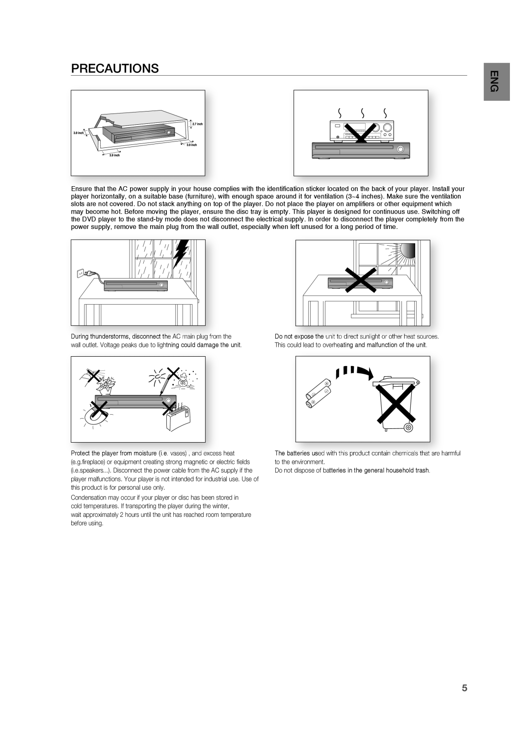 Samsung HT-TWZ415 user manual PrECAUTIONS 