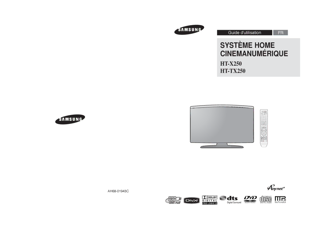 Samsung HT-X250R/XEF, HT-TX250R/XEF manual Système Home Cinemanumérique 