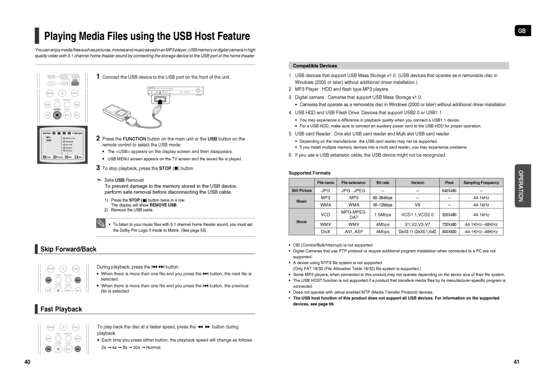 Samsung HT-X30R/XEE, HT-TX35R/XEE, HT-TX35R/NWT, HT-X30R/NWT manual During playback, press the # $ button, Compatible Devices 