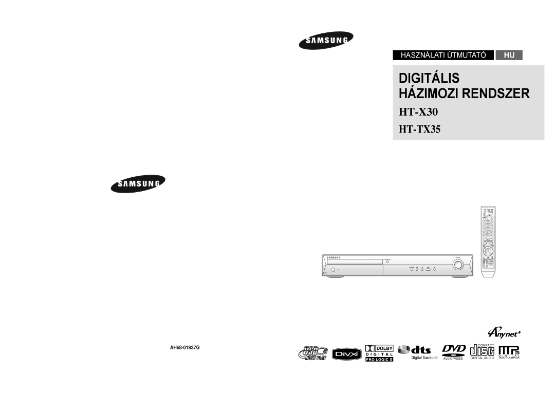 Samsung HT-X30R/XEF, HT-TX35R/XEE, HT-X30R/XEO, HT-TX35R/XET, HT-TX35R/XEO manual Digitális Házimozi Rendszer 