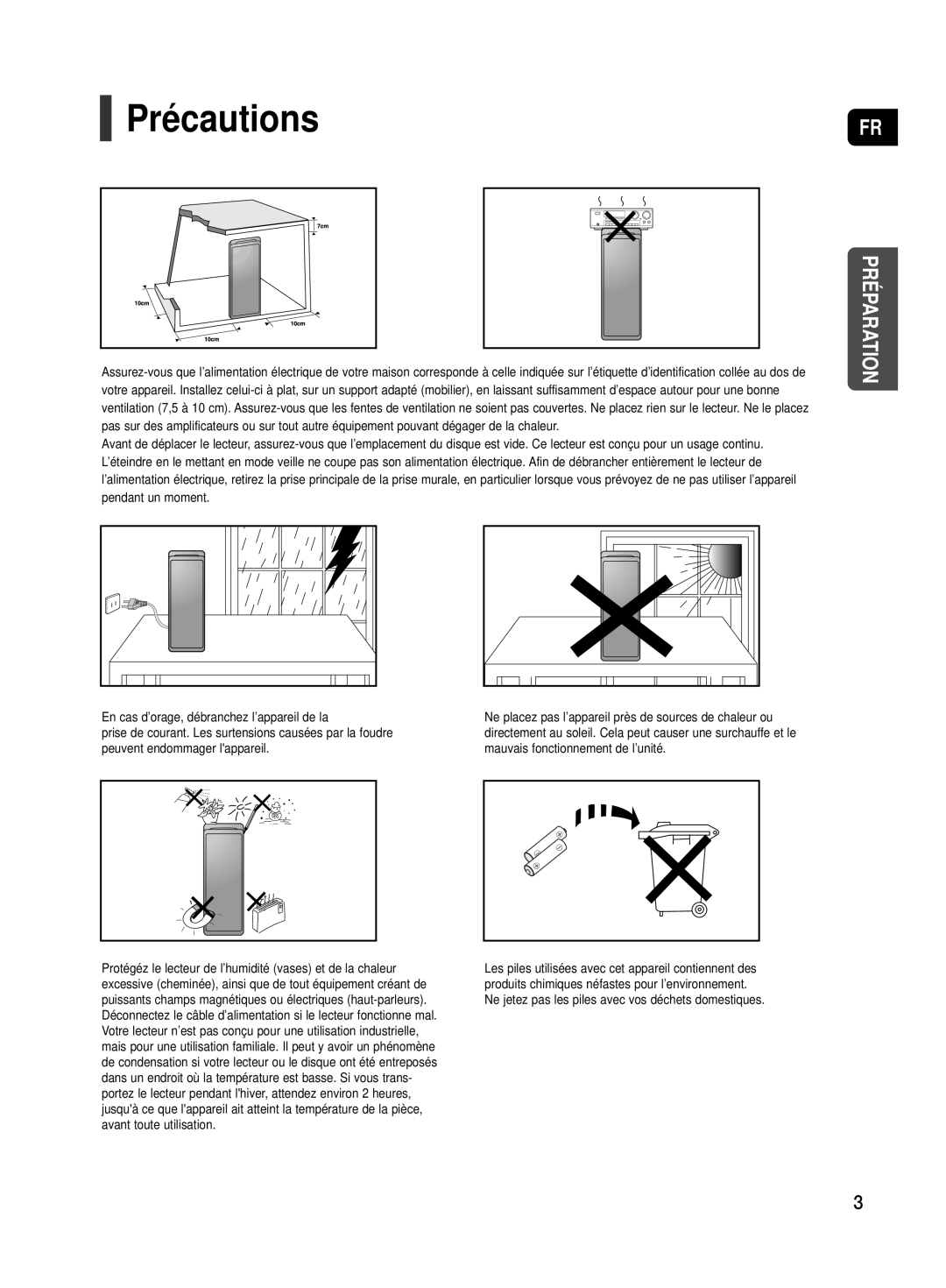 Samsung HT-TX500R/XEF manual Précautions 