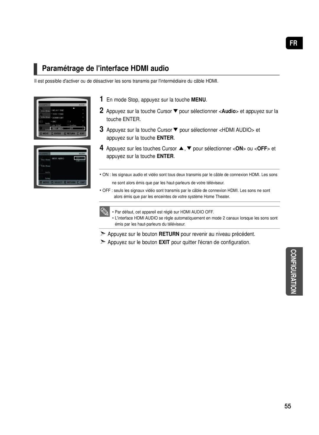 Samsung HT-TX500R/XEF manual Paramétrage de linterface Hdmi audio 