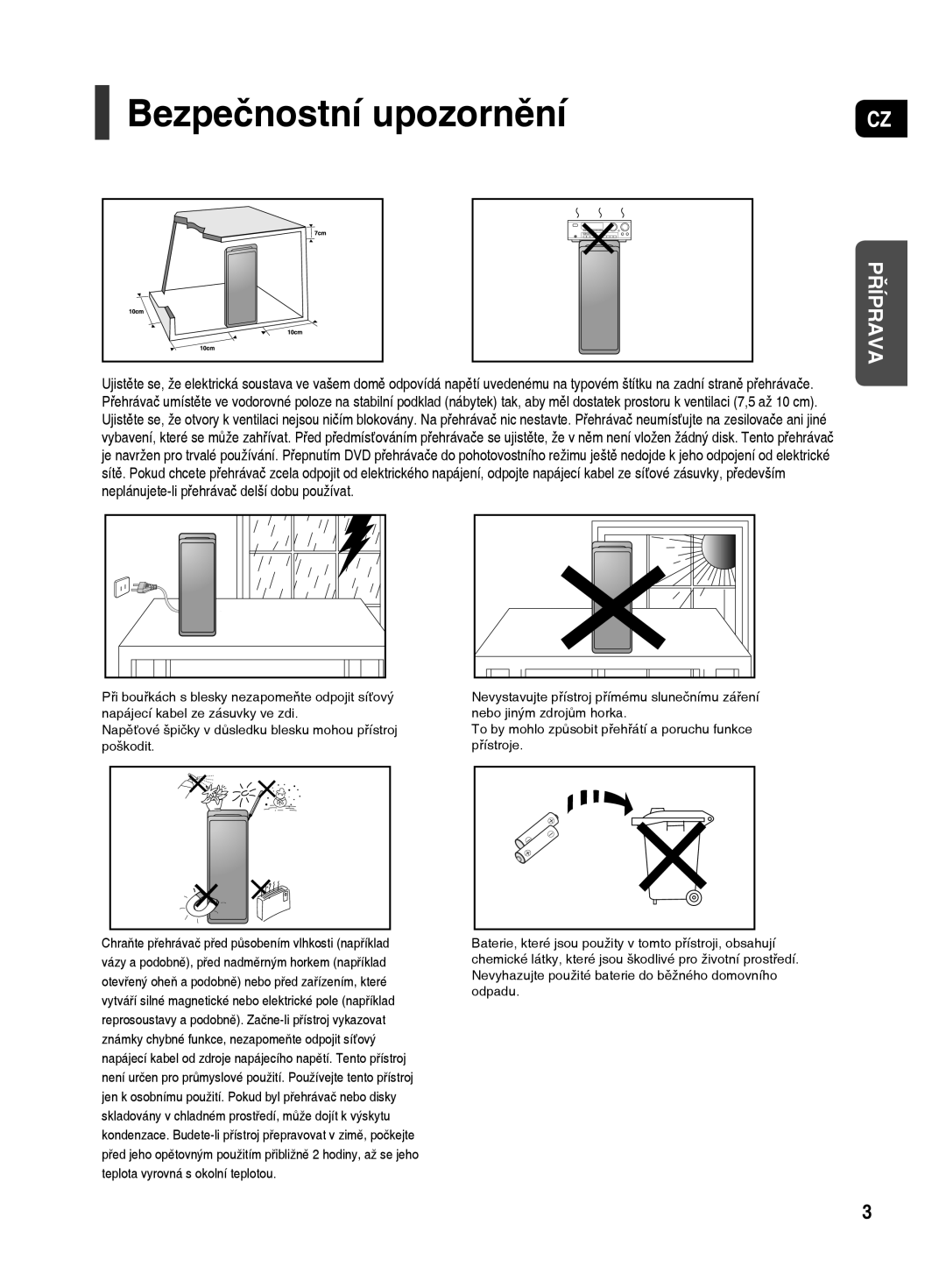 Samsung HT-TX500R/XEO manual Bezpečnostní upozornění 