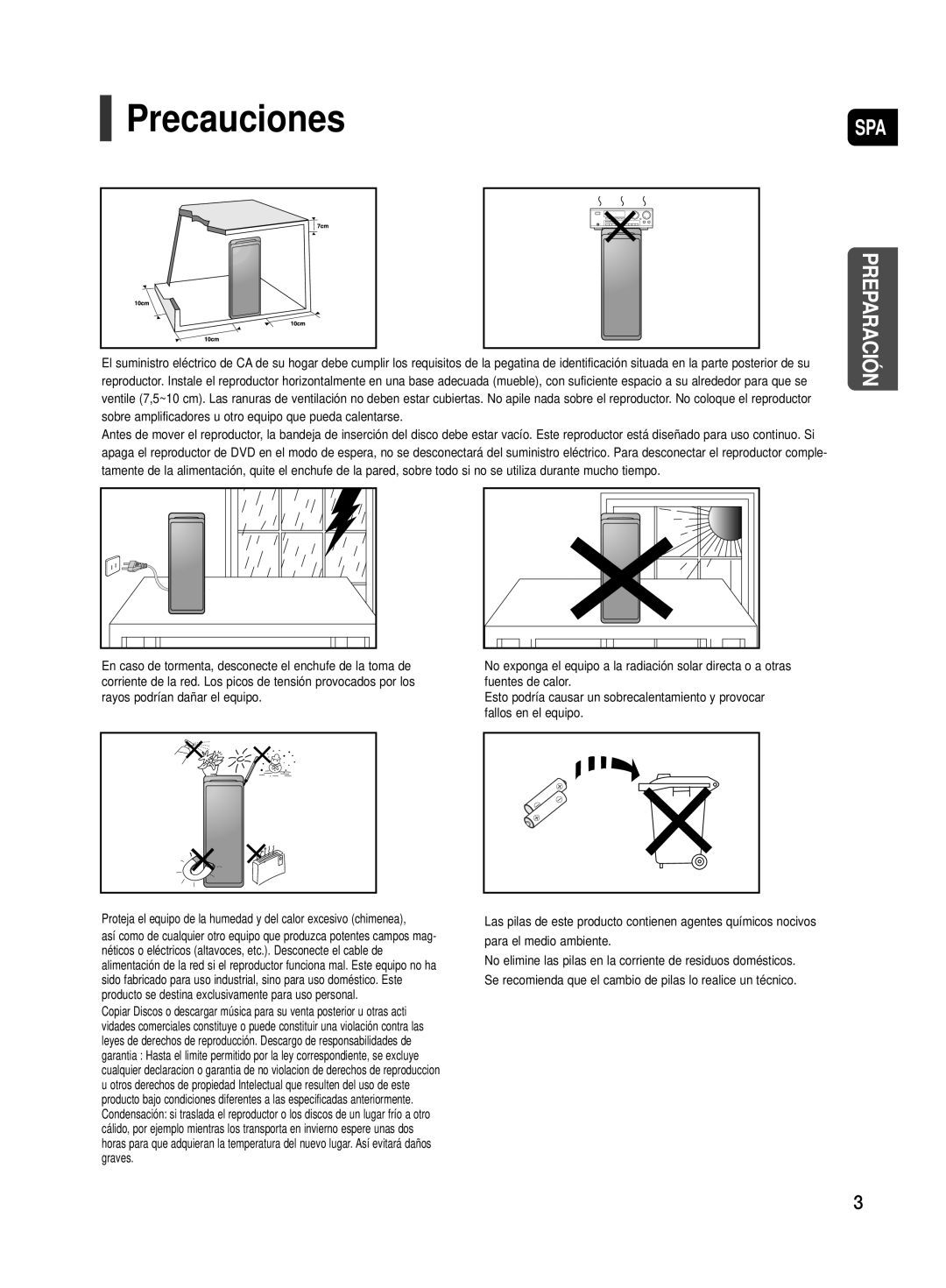 Samsung HT-TX500R/XET manual Precauciones, Spa 