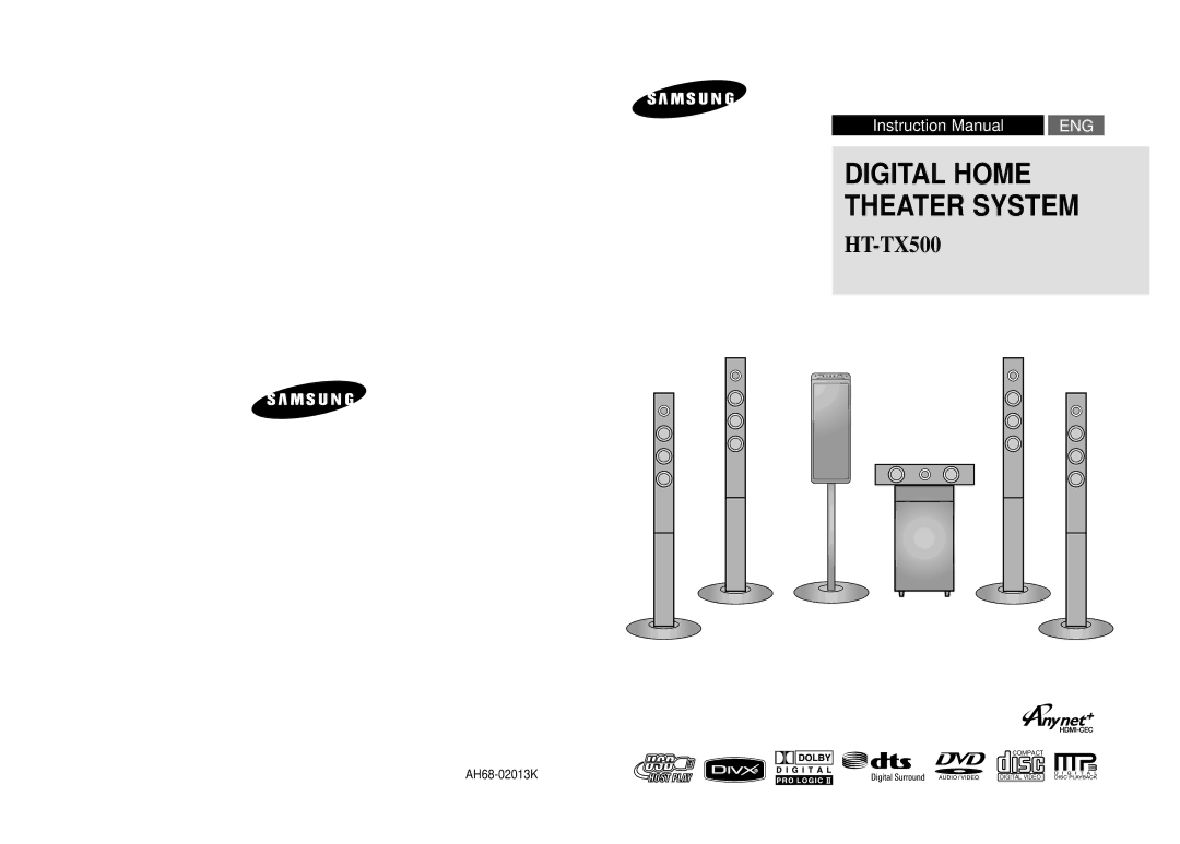 Samsung HT-TX500R/XEF, HT-TX500T/ADL, HT-TX500T/XSV manual Digital Home Theater System 