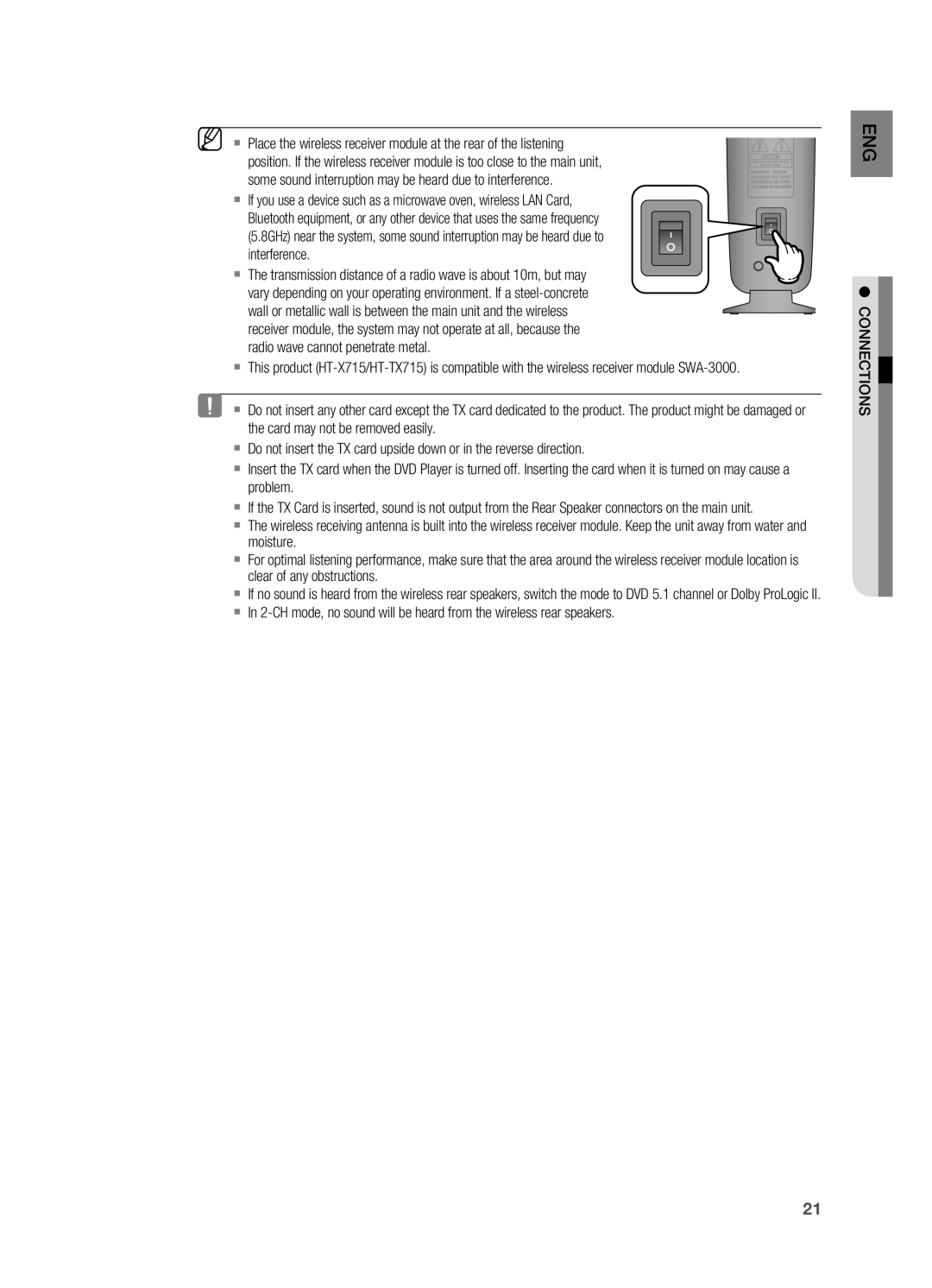 Samsung HT-TX715 user manual Connections 