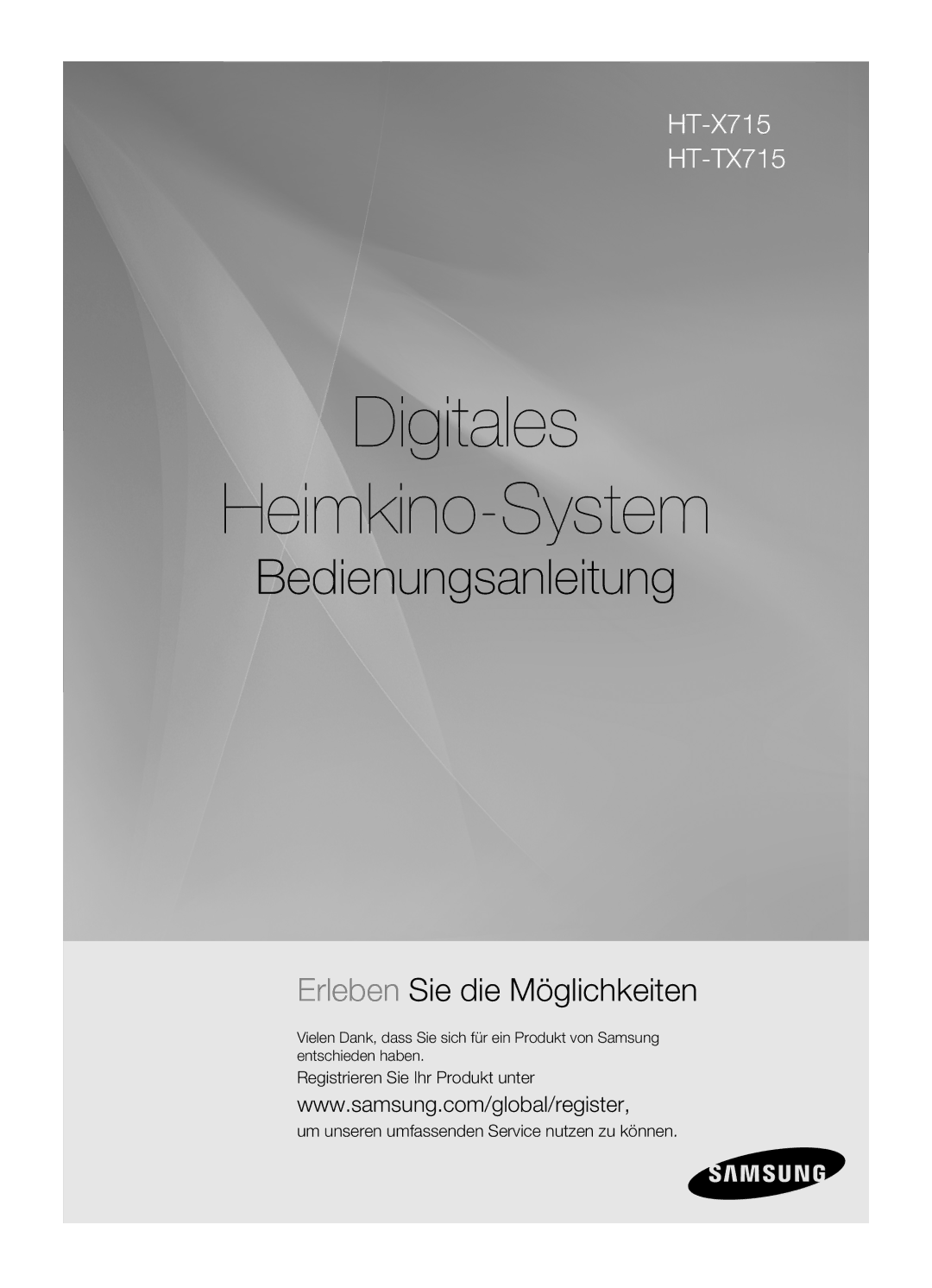 Samsung HT-TX715T/XEF, HT-TX715T/EDC, HT-X715T/EDC, HT-X715T/XEU, HT-TX715T/ADL manual Digitales Heimkino-System 