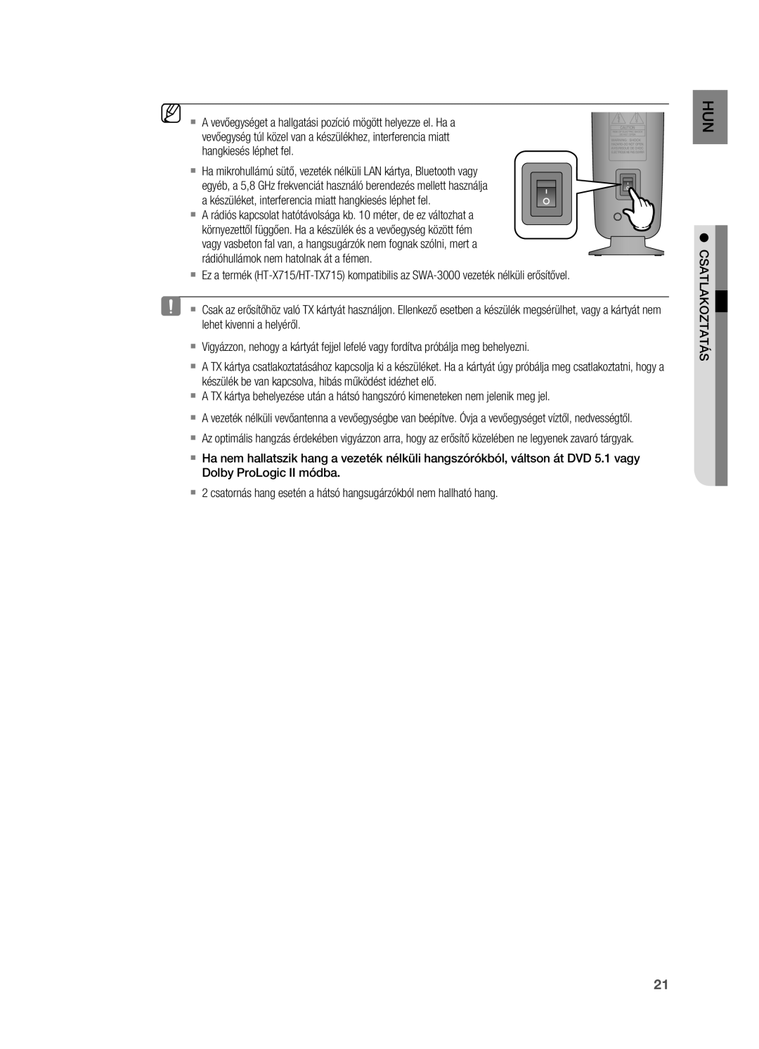 Samsung HT-X715T/EDC, HT-TX715T/EDC, HT-TX715T/XEE, HT-X715T/XEE manual Hun 