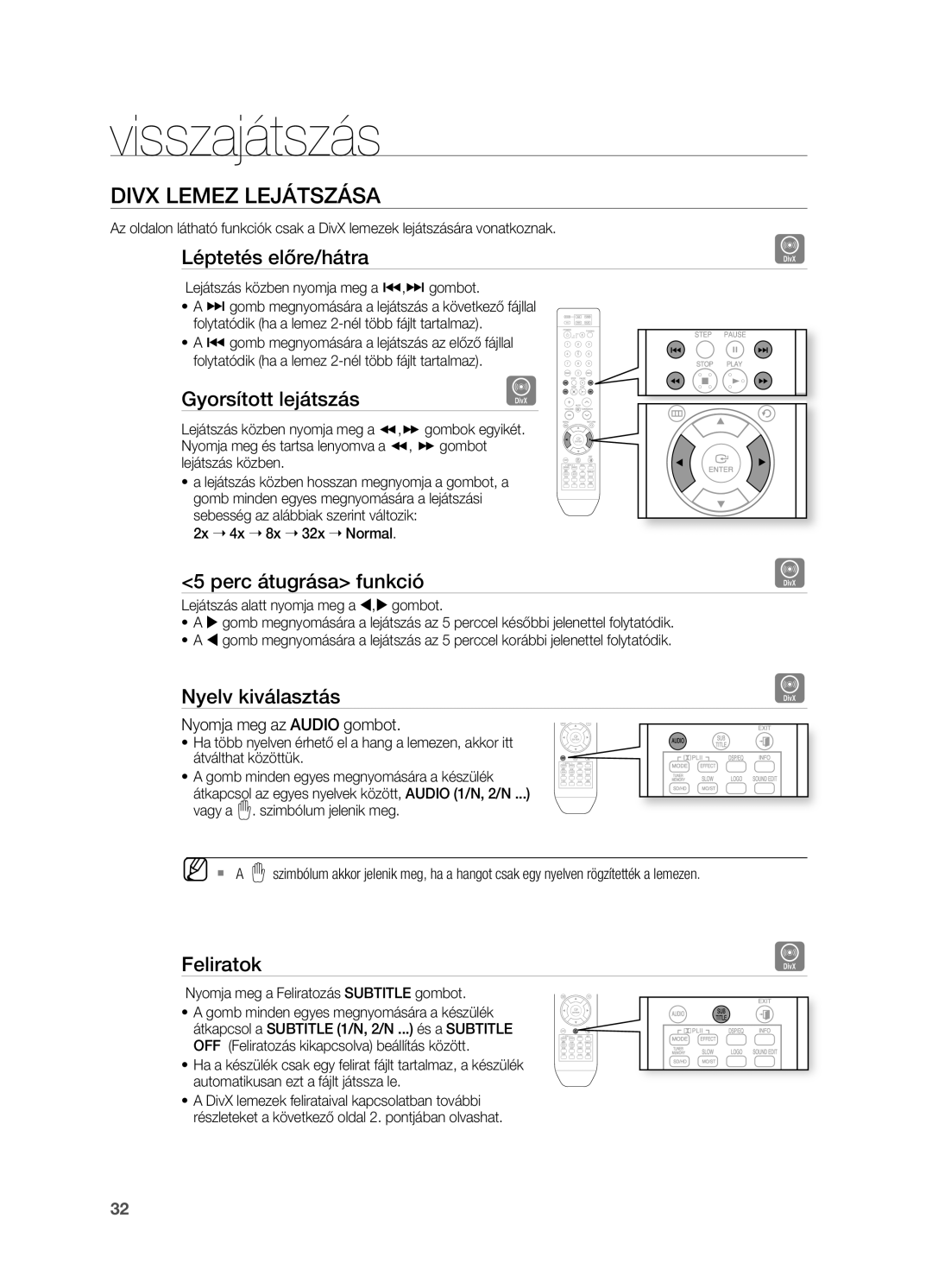 Samsung HT-TX715T/EDC, HT-X715T/EDC, HT-TX715T/XEE, HT-X715T/XEE manual Divx LEMEz LEjáTSzáSA 