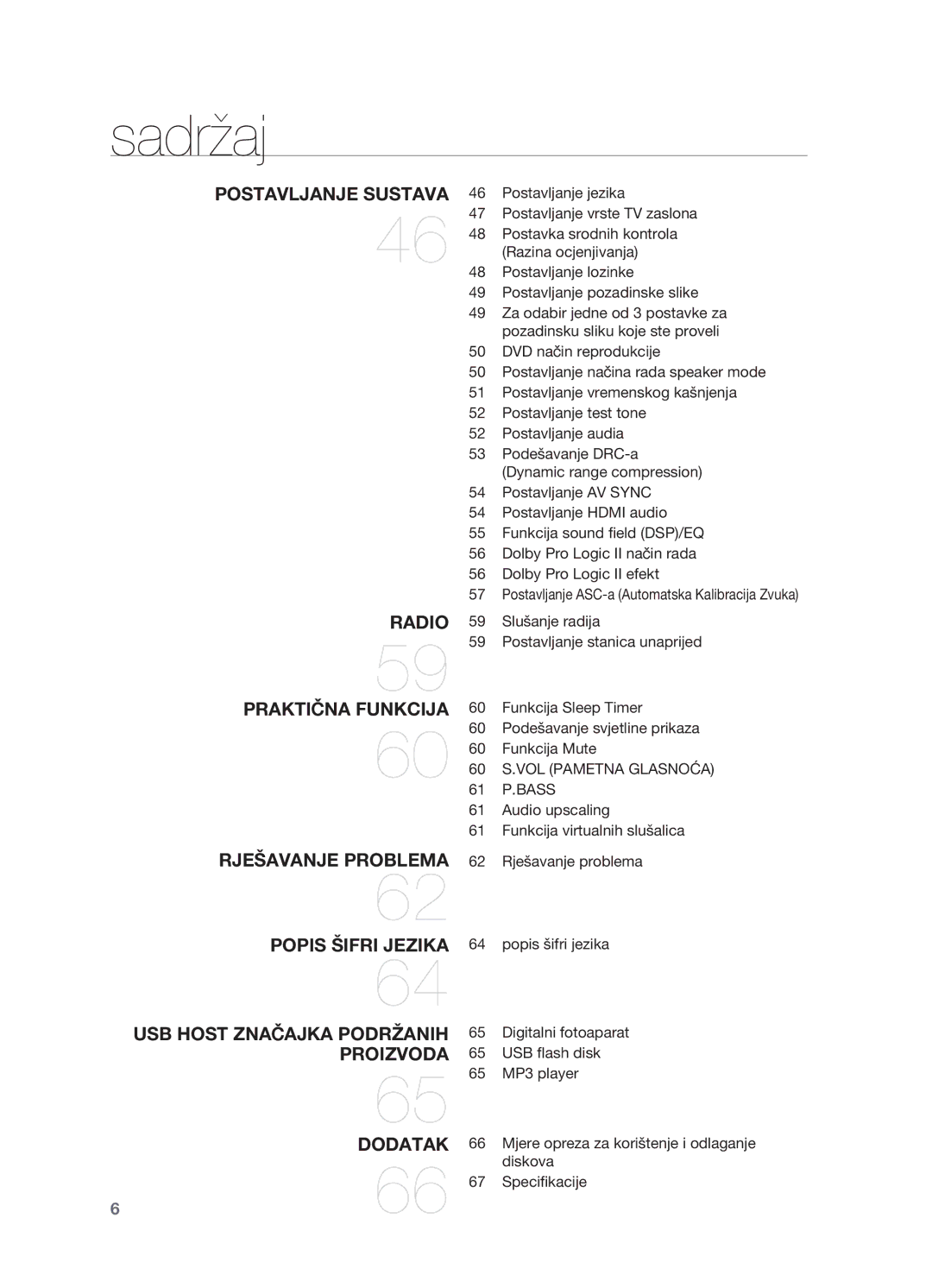 Samsung HT-TX715T/EDC, HT-X715T/EDC manual 66 