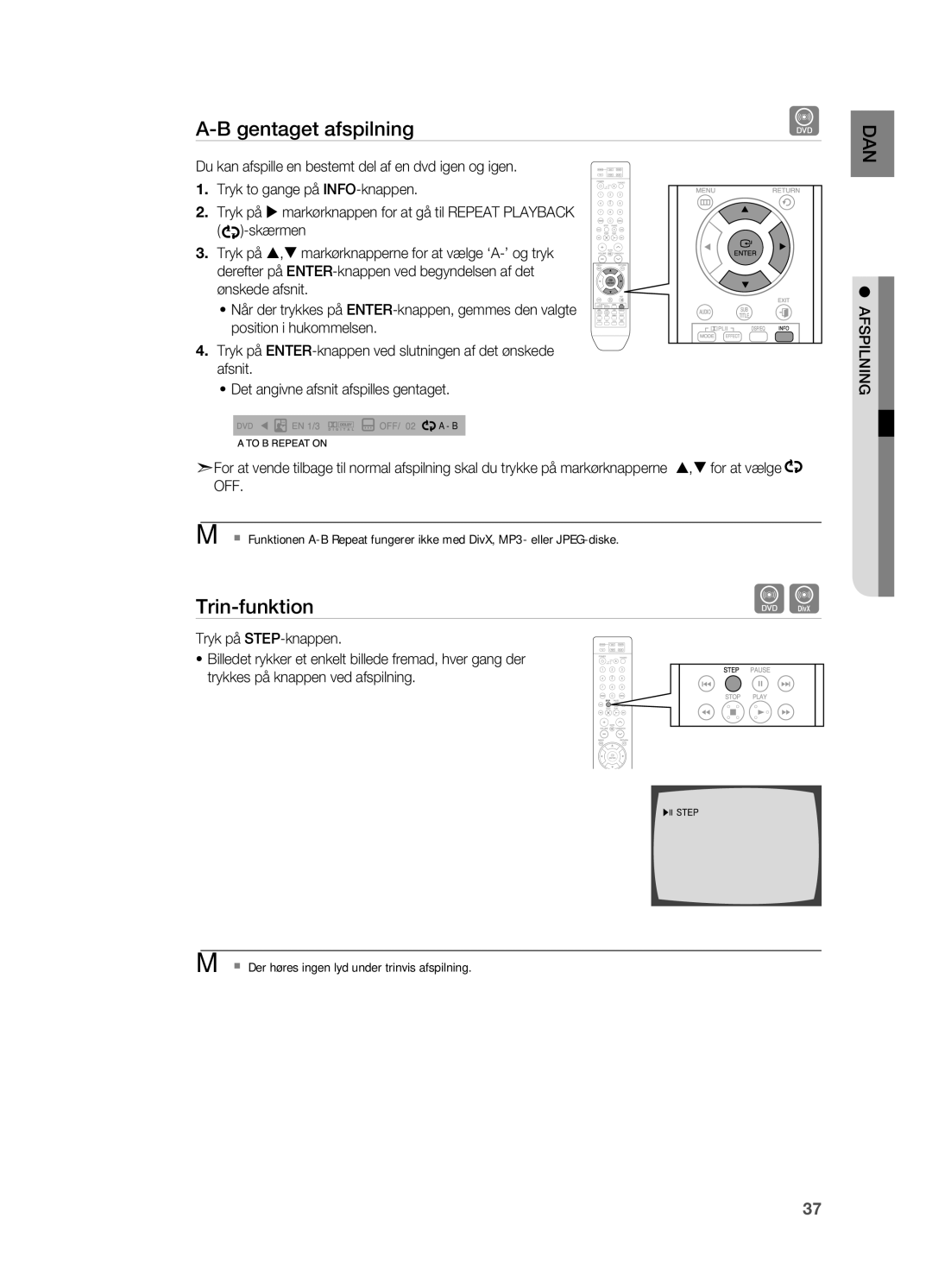 Samsung HT-X715T/XEE, HT-TX715T/XEE manual Trin-funktion 