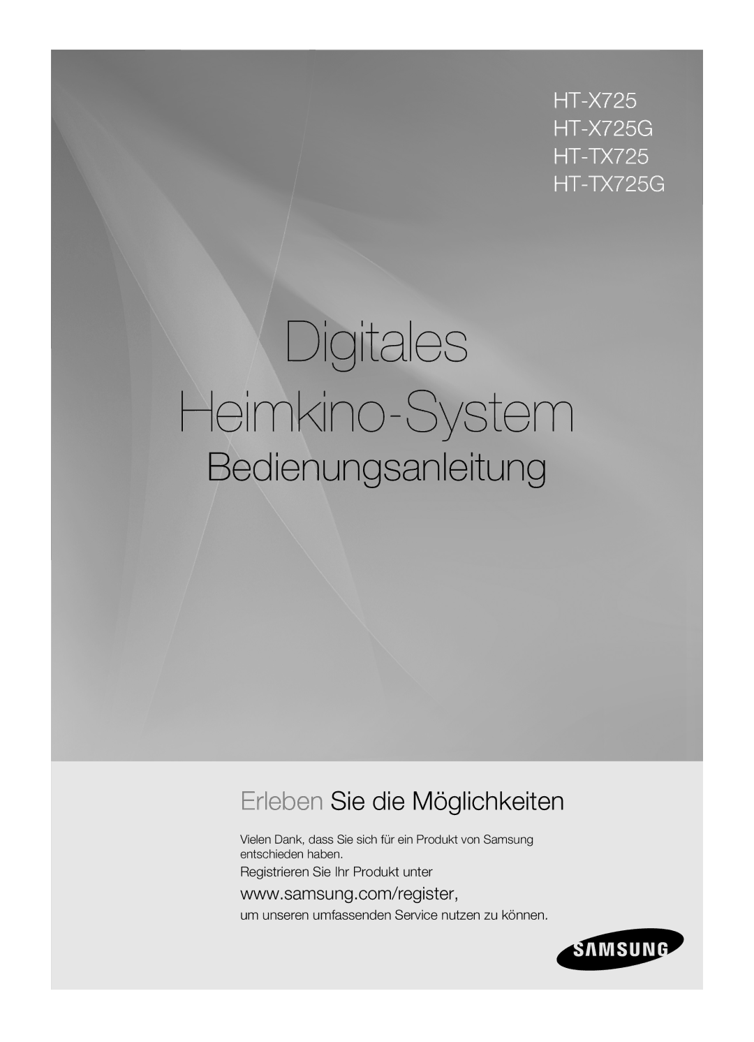 Samsung HT-X725GT/XEU, HT-TX725GT/EDC, HT-X725T/EDC manual Digitales Heimkino-System 