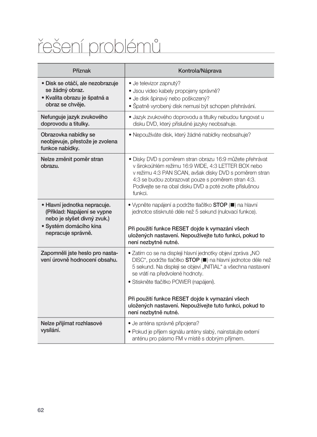 Samsung HT-X725GT/EDC, HT-TX725GT/EDC, HT-X725T/EDC manual ~ Disky DVD s poměrem stran obrazu 169 můžete přehrávat 