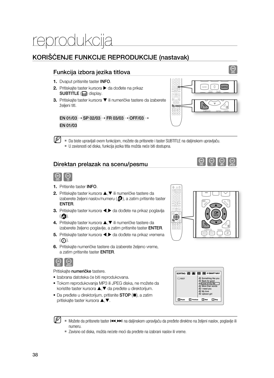 Samsung HT-TX725GT/EDC manual Bag, Funkcija izbora jezika titlova 