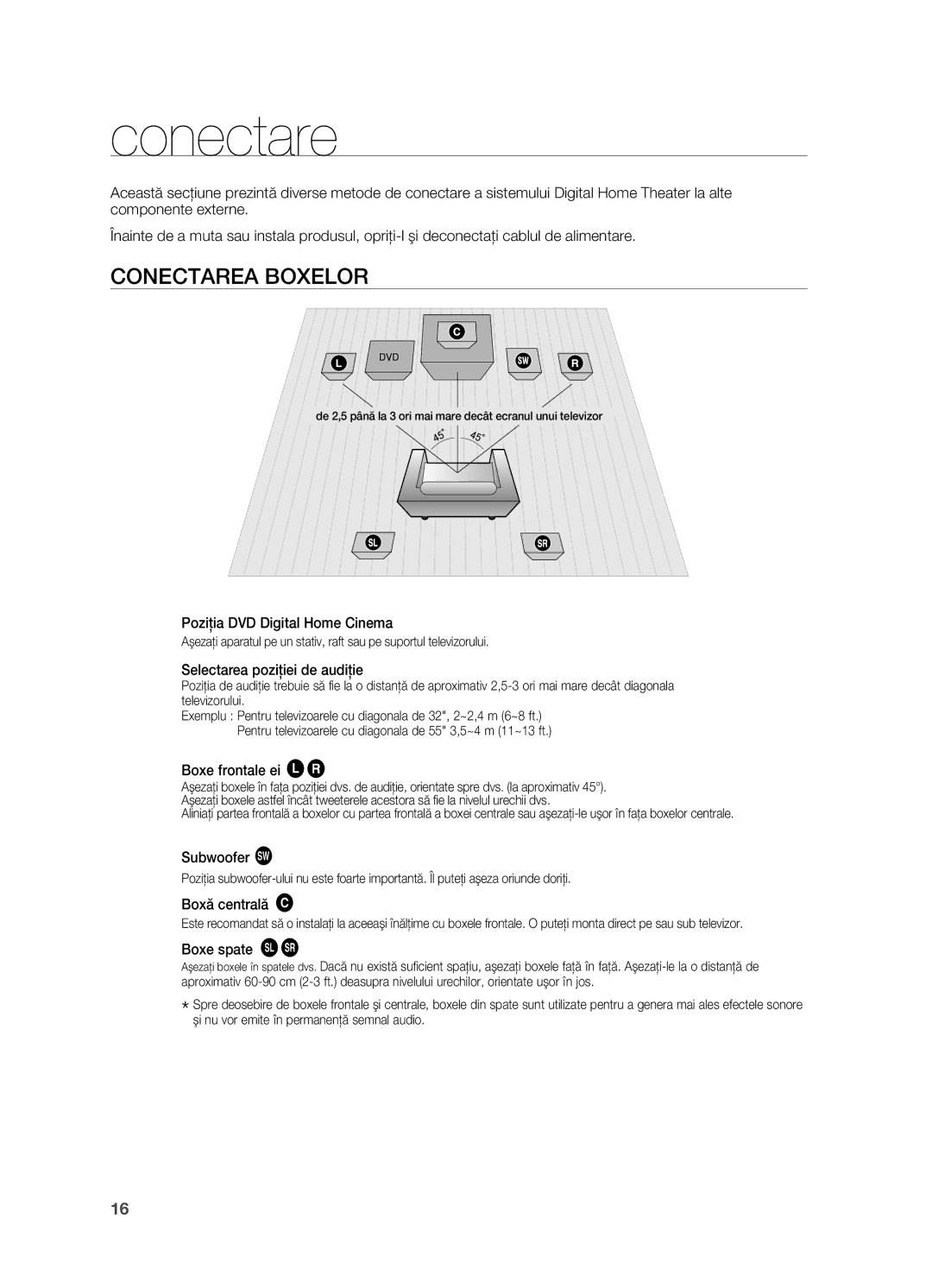 Samsung HT-TX725GT/EDC manual Conectarea boxelor 