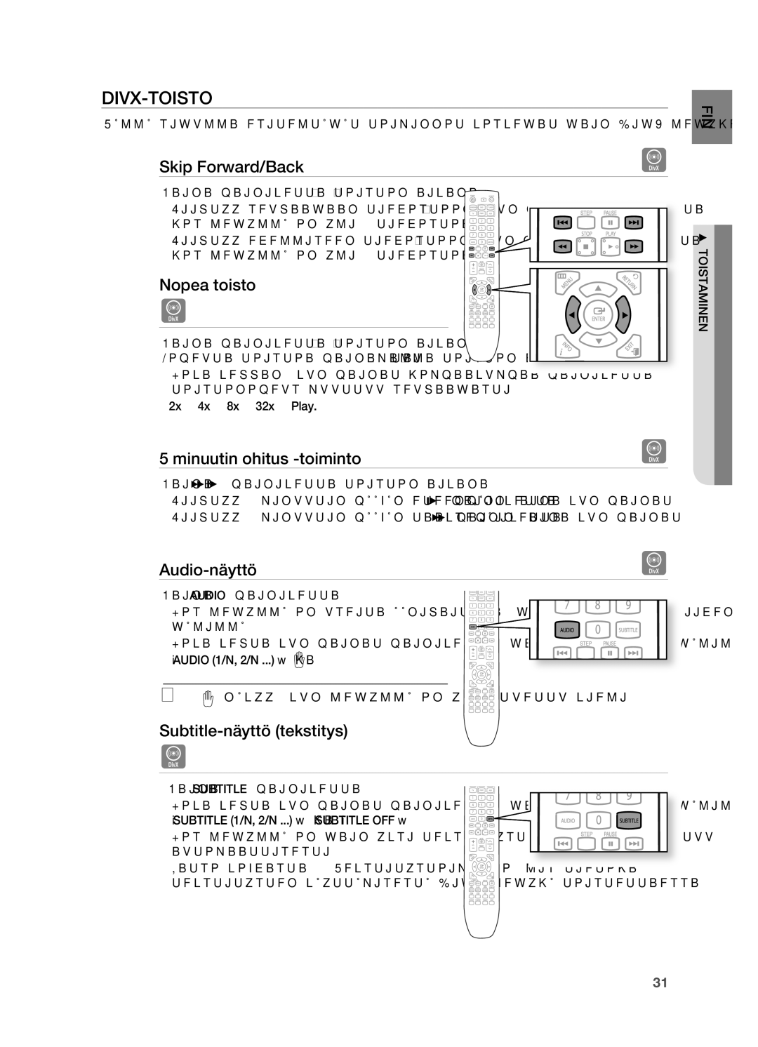 Samsung HT-X725GT/XEE, HT-TX725GT/XEE manual DIVX-ToISTo 