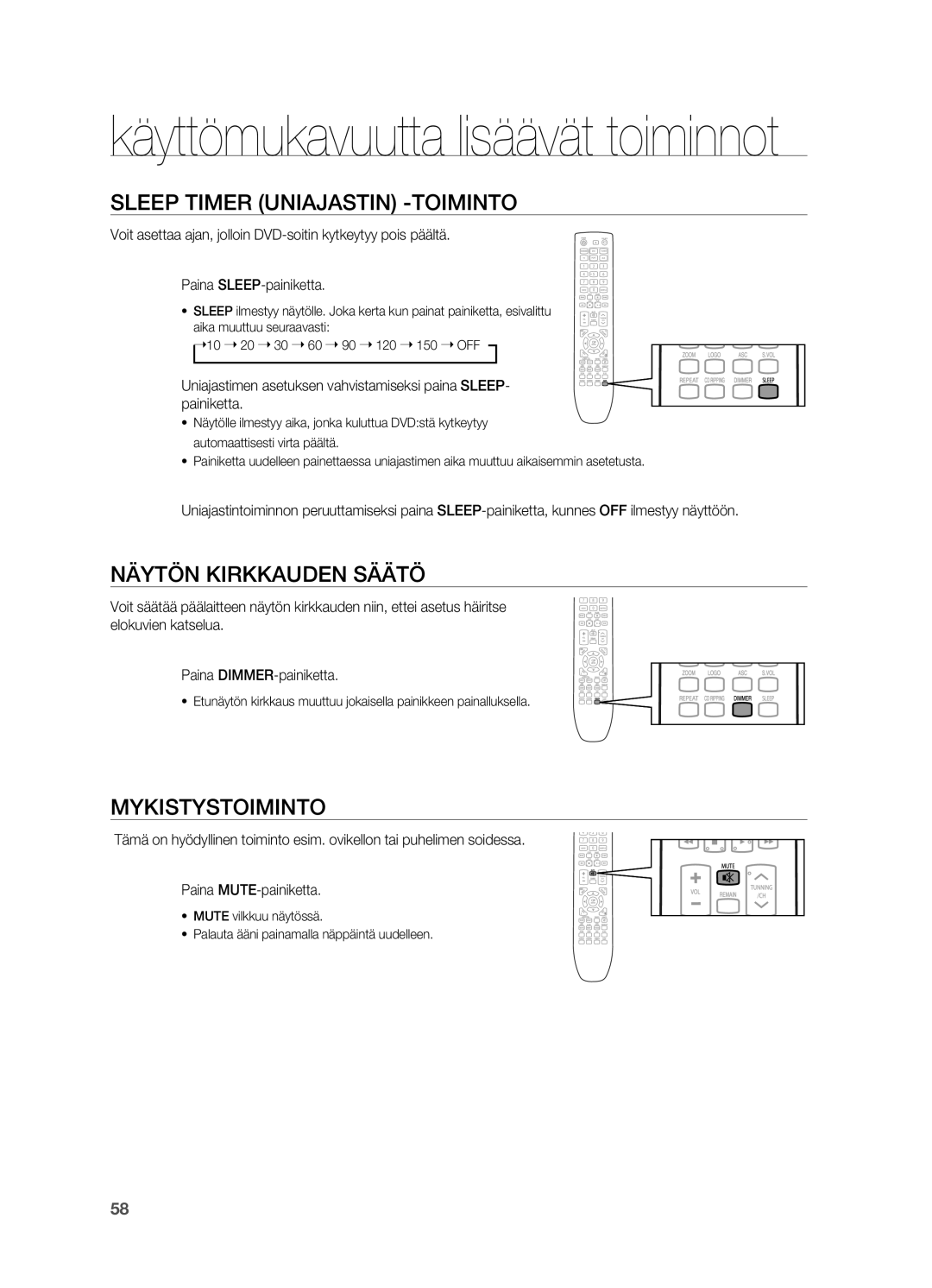 Samsung HT-TX725GT/XEE, HT-X725GT/XEE manual Sleep Timer UNIAjASTIN -ToIMINTo, MYKISTYSToIMINTo 