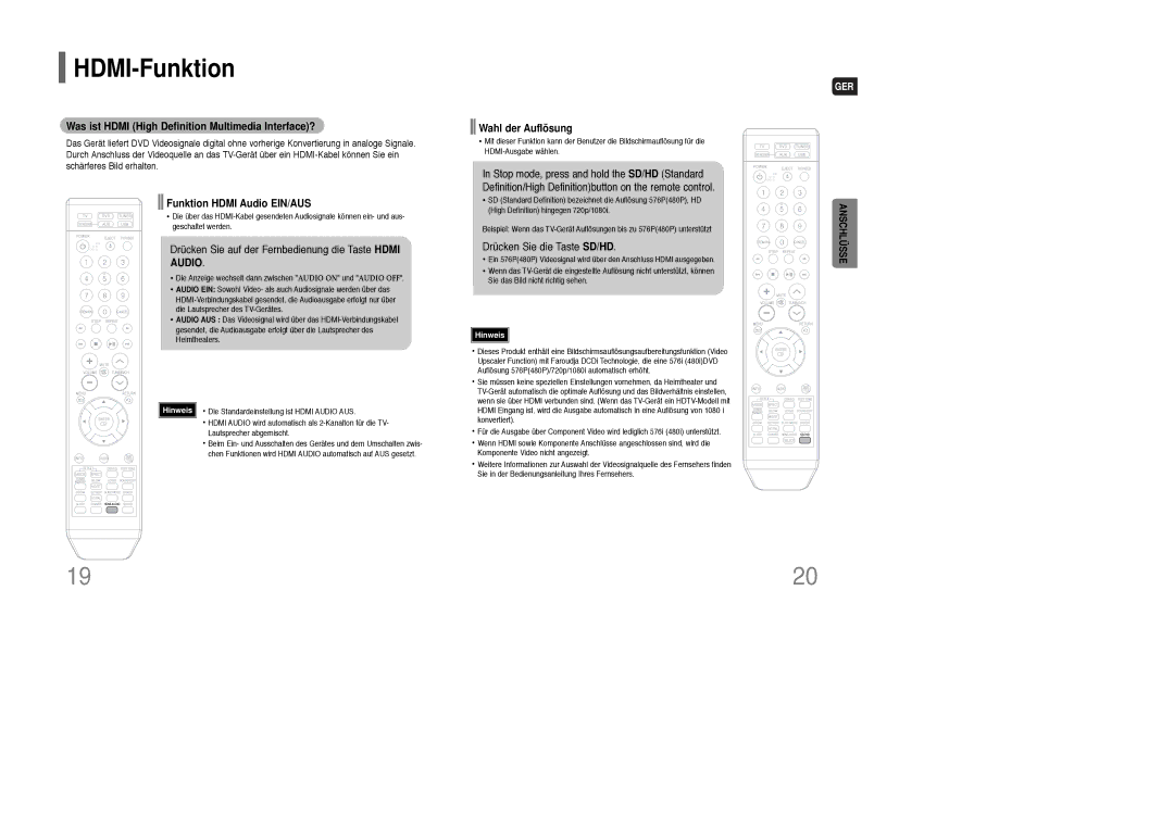 Samsung HT-XQ100T/XEF manual HDMI-Funktion, Was ist Hdmi High Definition Multimedia Interface?, Funktion Hdmi Audio EIN/AUS 