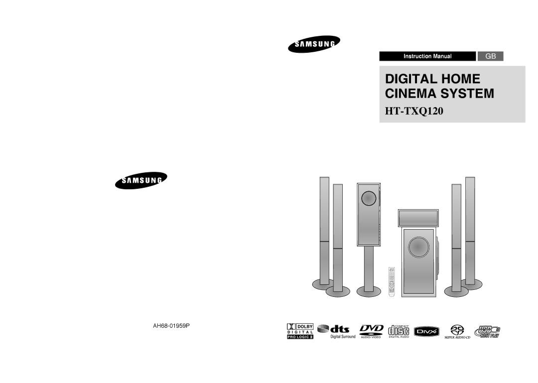 Samsung HT-TXQ120K/NWT, HT-TXQ120R/XEE, HT-TXQ120T/NWT manual Digital Home Cinema System 