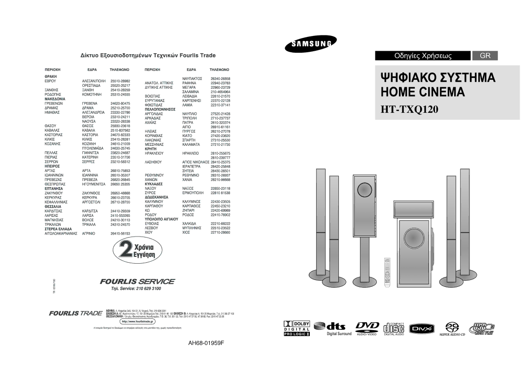 Samsung HT-TXQ120R/XEO manual Ψηφιακο Συστημα Home Cinema 