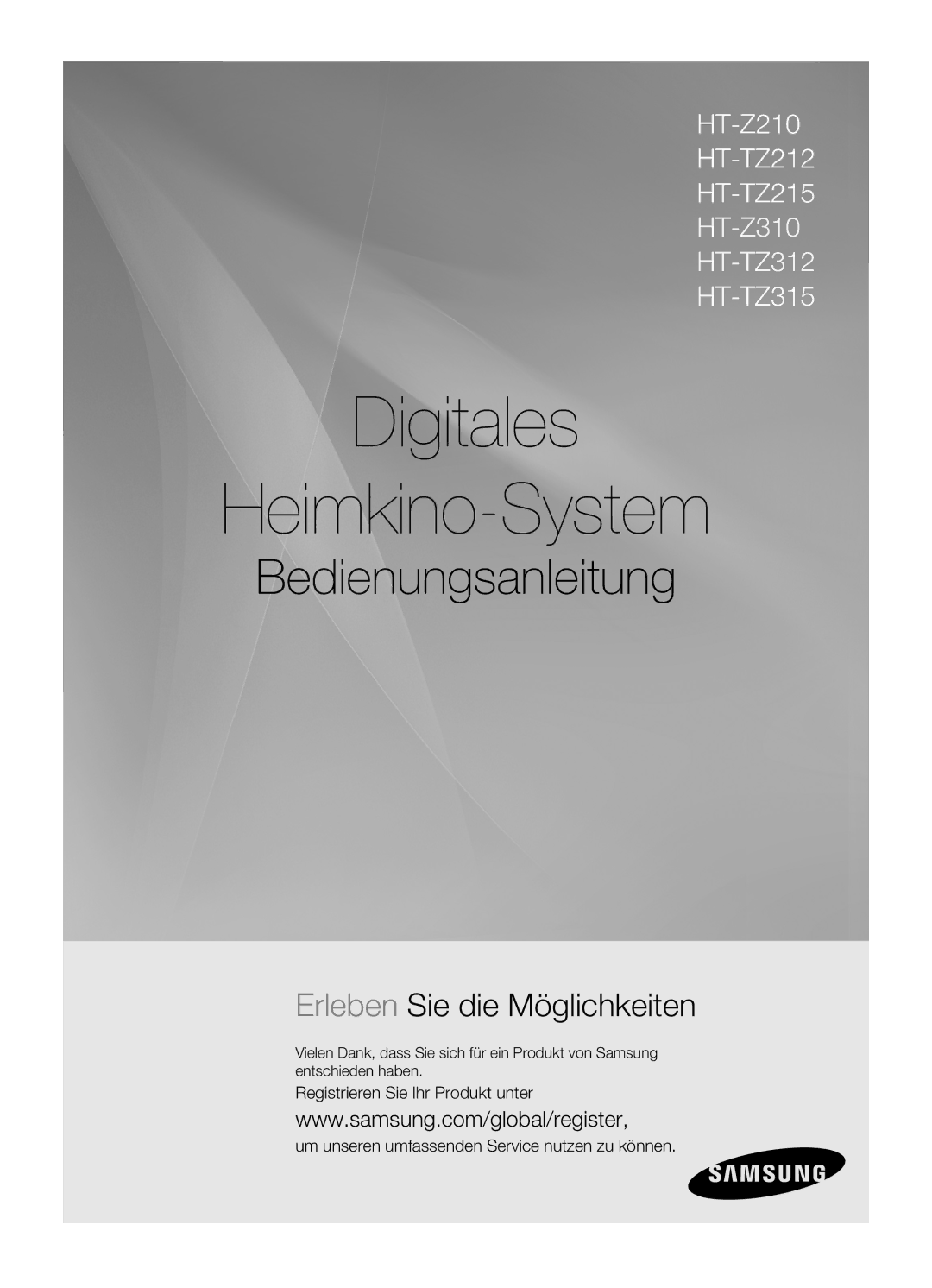 Samsung HT-Z310R/EDC, HT-TZ215T/ADL, HT-TZ212R/EDC, HT-TZ315T/ADL, HT-Z210R/EDC, HT-TZ212R/XEF manual Digitales Heimkino-System 