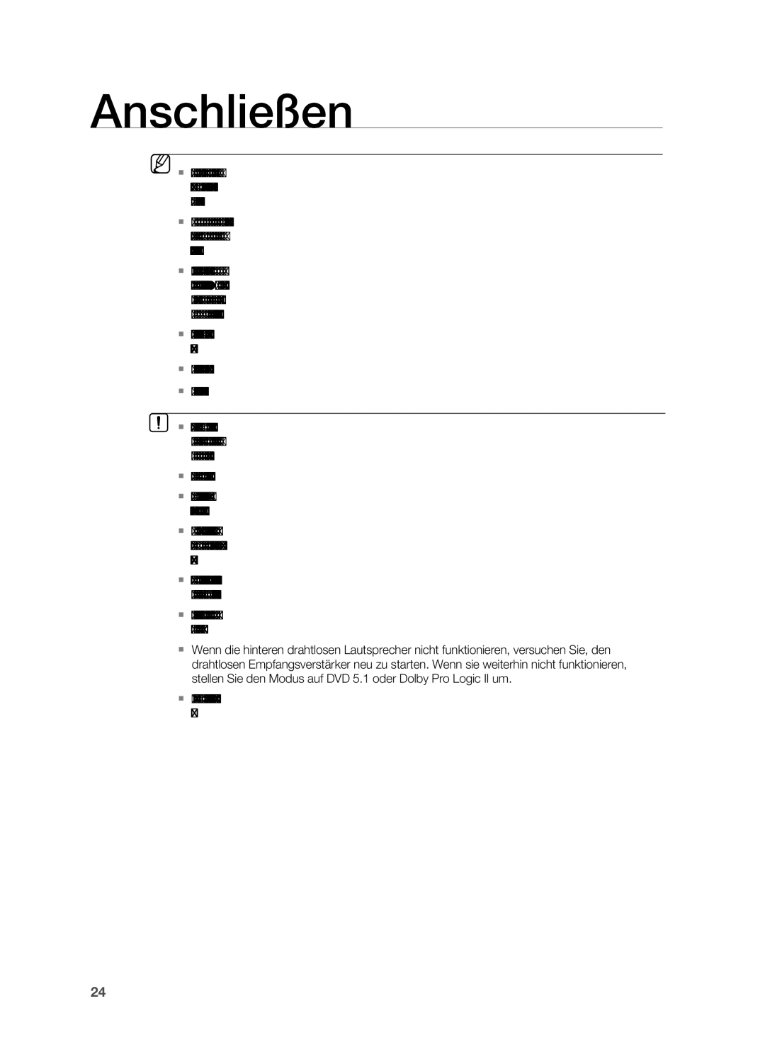 Samsung HT-Z210R/XEF, HT-TZ215T/ADL, HT-TZ212R/EDC, HT-Z310R/EDC, HT-TZ315T/ADL, HT-Z210R/EDC, HT-TZ212R/XEF manual Anschließen 