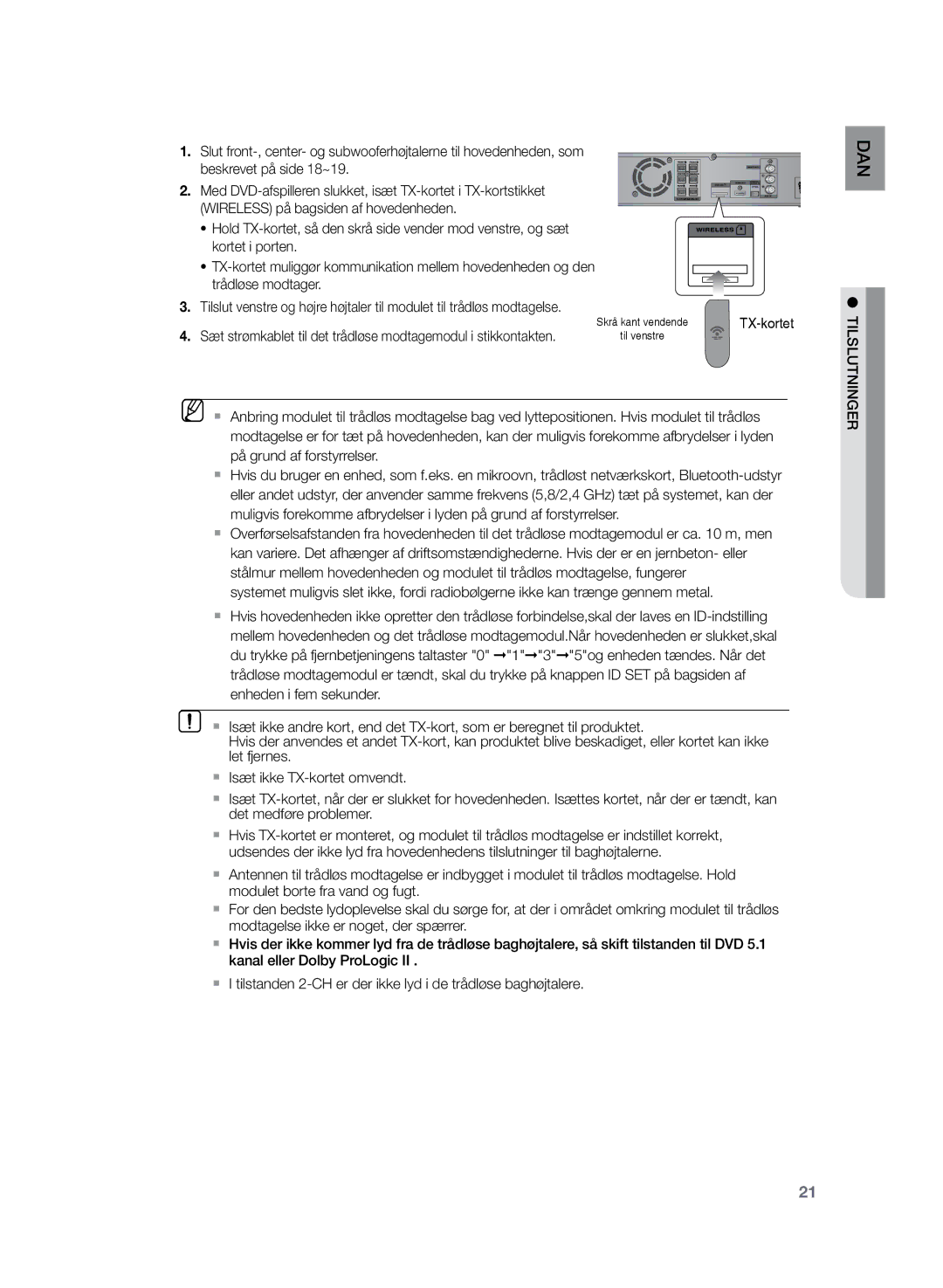 Samsung HT-TZ222R/XEE, HT-Z220R/XEE, HT-TZ225R/XEE manual TX-kortet 