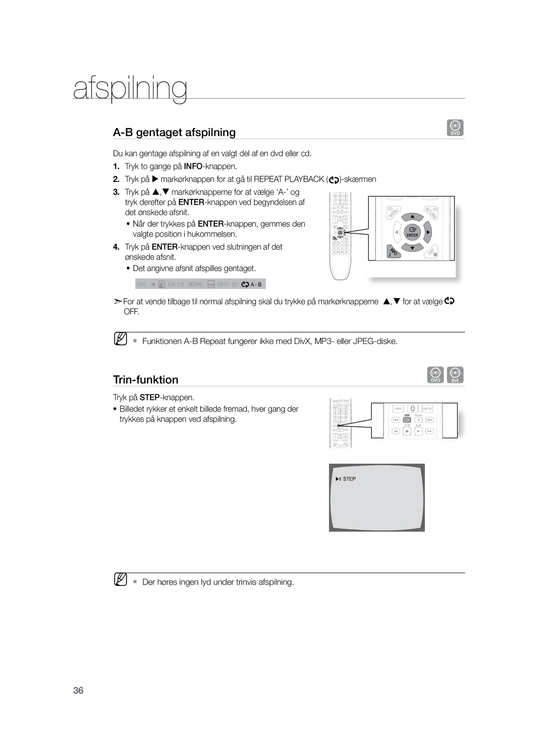 Samsung HT-TZ222R/XEE, HT-Z220R/XEE, HT-TZ225R/XEE manual Trin-funktion 