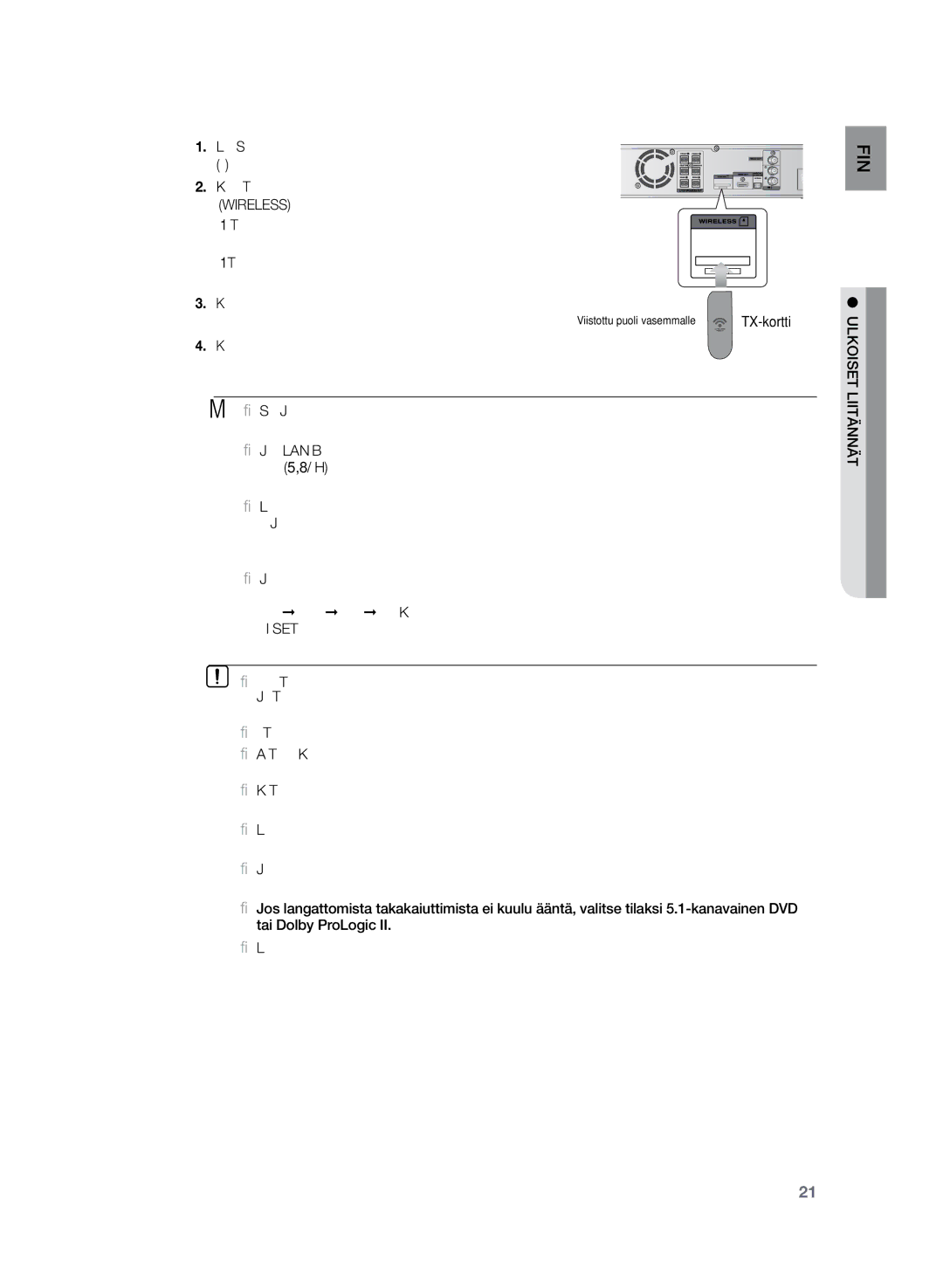 Samsung HT-TZ222R/XEE, HT-Z220R/XEE, HT-TZ225R/XEE manual TX-kortti 