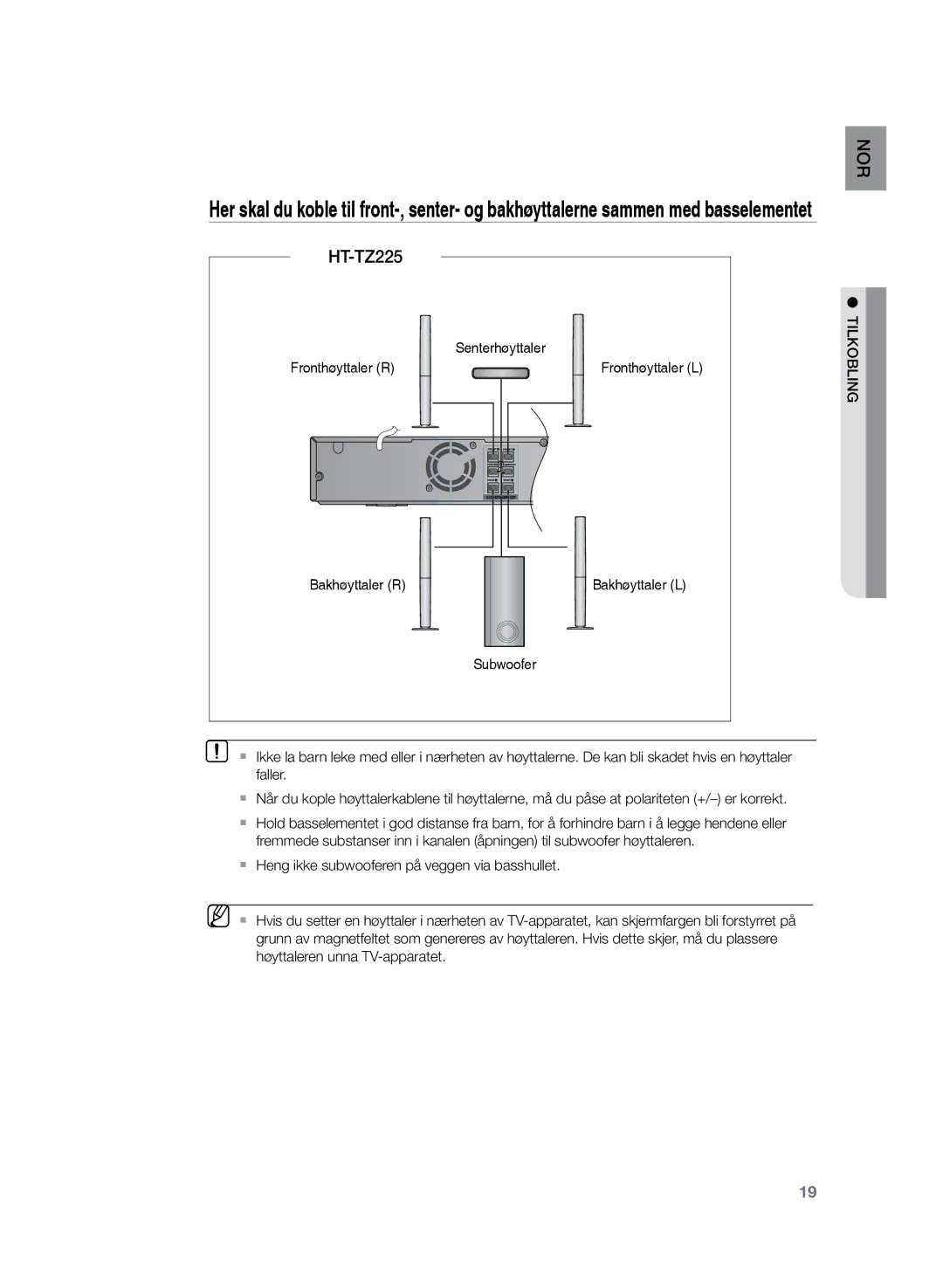 Samsung HT-Z220R/XEE, HT-TZ222R/XEE, HT-TZ225R/XEE manual Gtilkoblin 