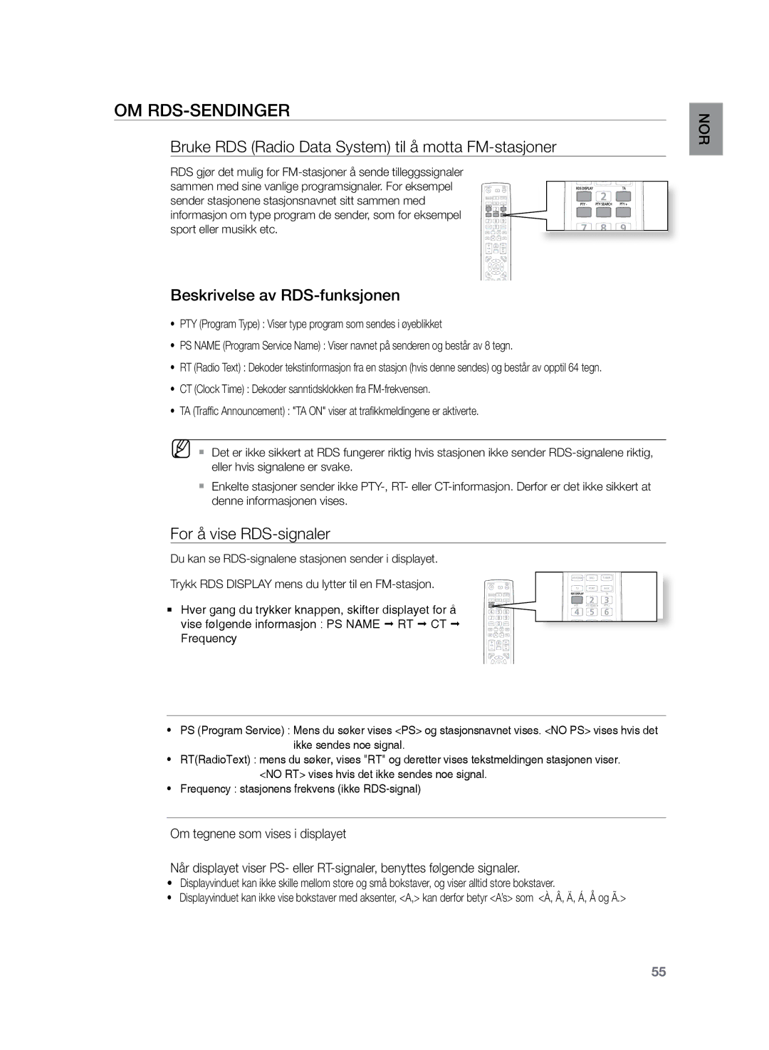 Samsung HT-Z220R/XEE Om RDS-sendinger, Bruke RDS Radio Data System til å motta FM-stasjoner, Beskrivelse av RDS-funksjonen 