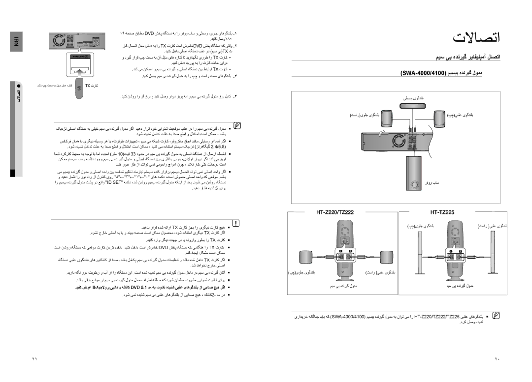 Samsung HT-Z220T/MEA میس یب هدنریگ ریافیلپمآ لاصتا, SWA-4000/4100 میسیب هدنریگ لودم, دیهد راشف هیناث 5 یارب, درک لصو ،دینک 