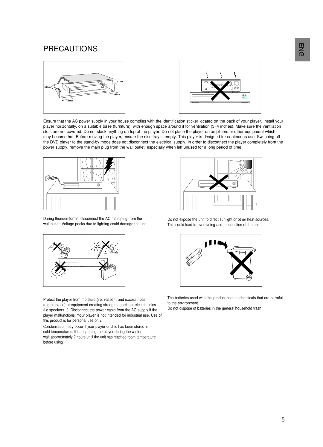 Samsung HT-Z310, HT-TZ312 manual PrECaUtiOnS 