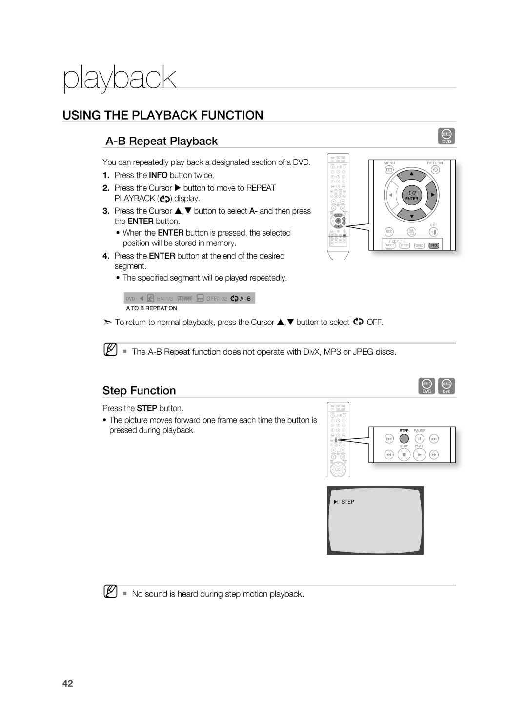 Samsung HT-TZ312 manual Step function 