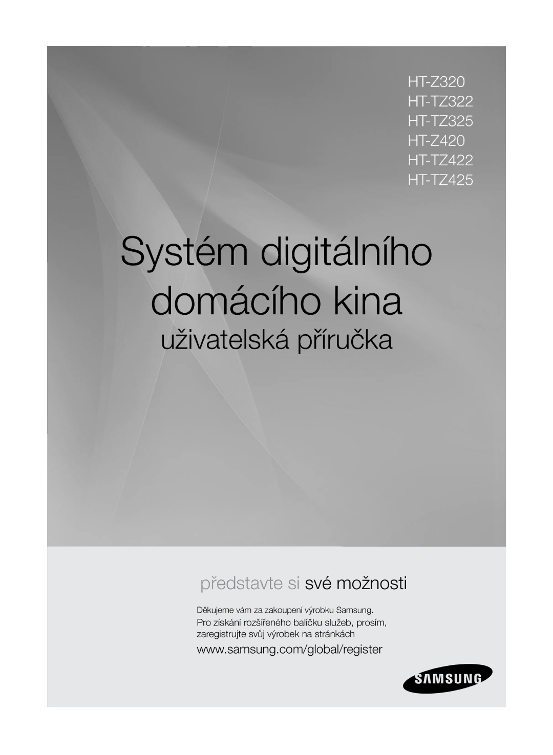 Samsung HT-Z320R/EDC, HT-TZ325R/EDC manual Systém digitálního Domácího kina, Děkujeme vám za zakoupení výrobku Samsung 