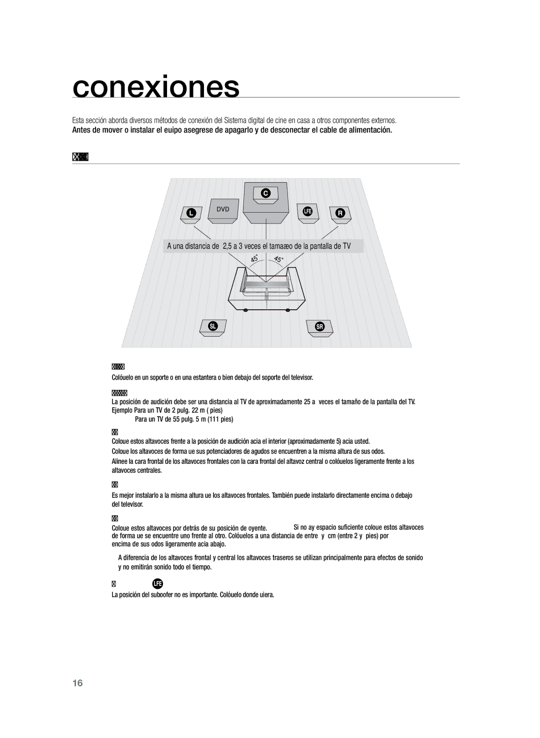 Samsung HT-Z320R/XET, HT-TZ325R/EDC, HT-TZ325R/XET manual Conexiones, Conexión de los altavoces 