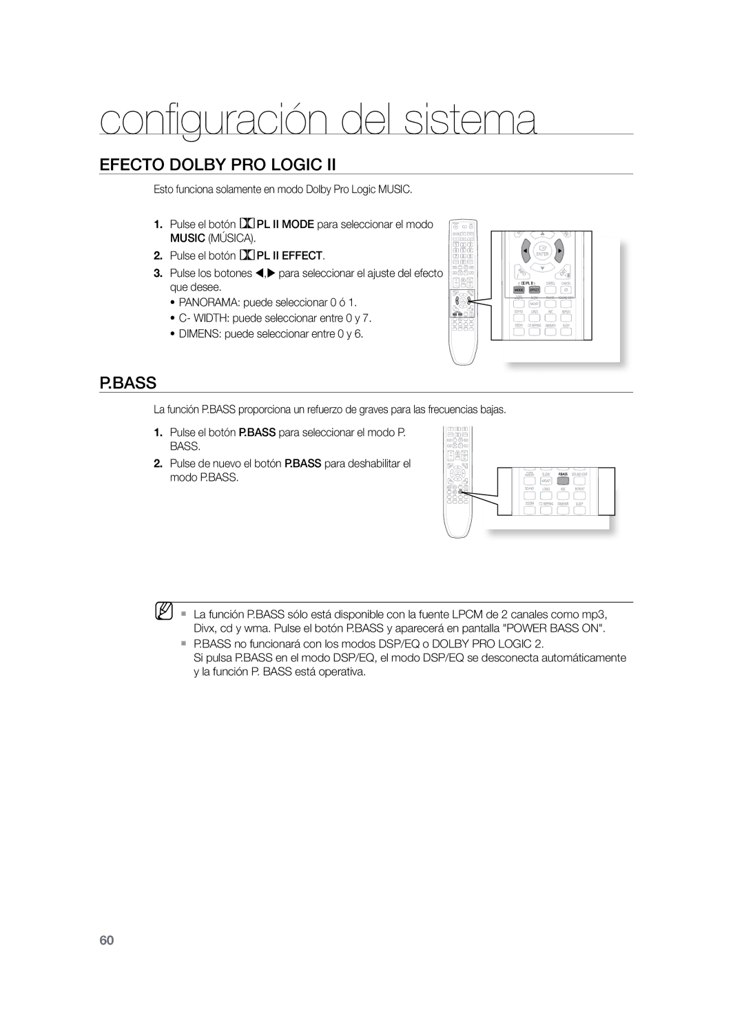 Samsung HT-TZ325R/EDC, HT-Z320R/XET, HT-TZ325R/XET manual Efecto Dolby Pro Logic, Bass 