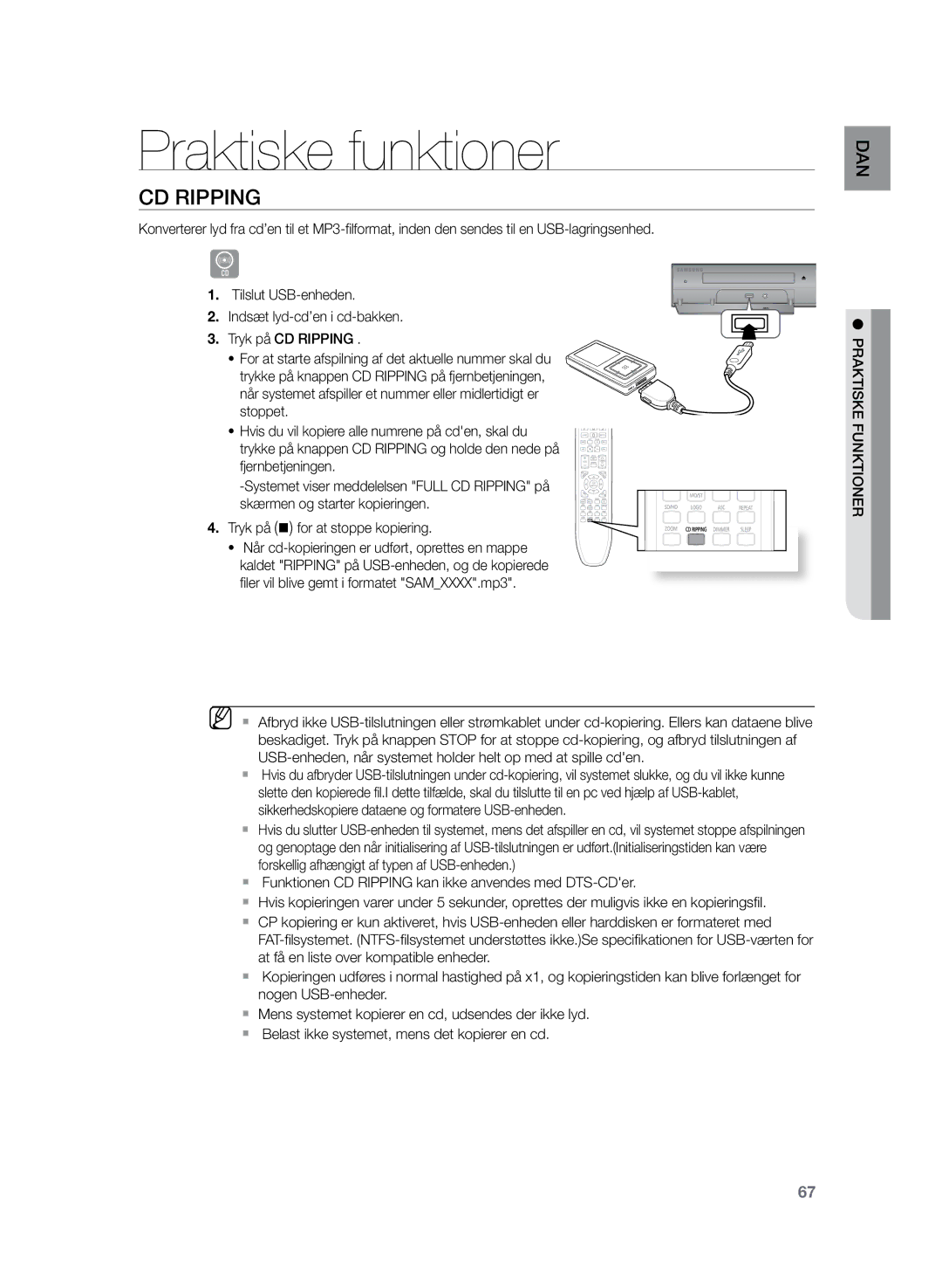 Samsung HT-Z320R/XEE, HT-TZ325R/XEE manual CD rIPPING 