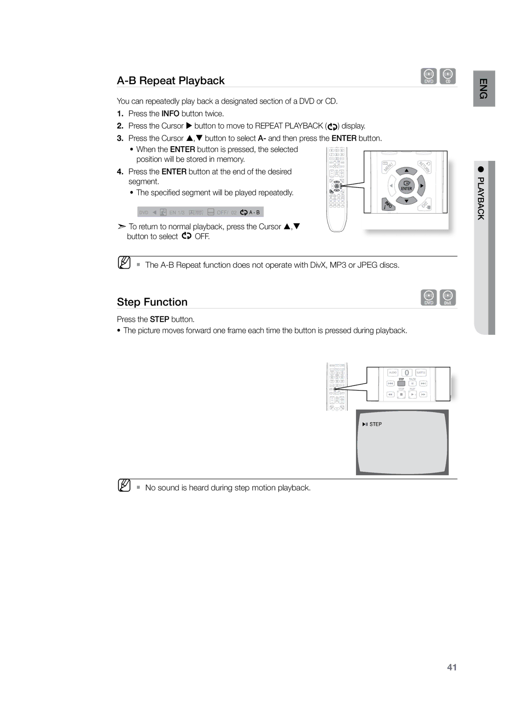 Samsung HT-Z320R/XEF, HT-TZ425T/ADL, HT-TZ325T/ADL, HT-TZ425R/EDC, HT-TZ325R/EDC, HT-Z320R/EDC, HT-TZ325R/XEF Step Function 