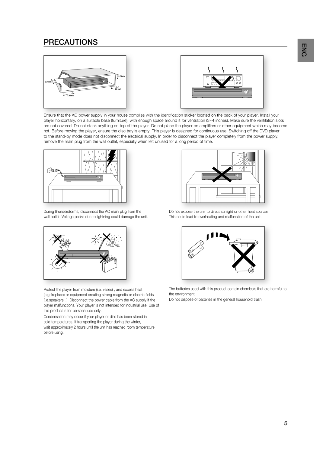 Samsung HT-TZ515 user manual PrECAUTIONS 