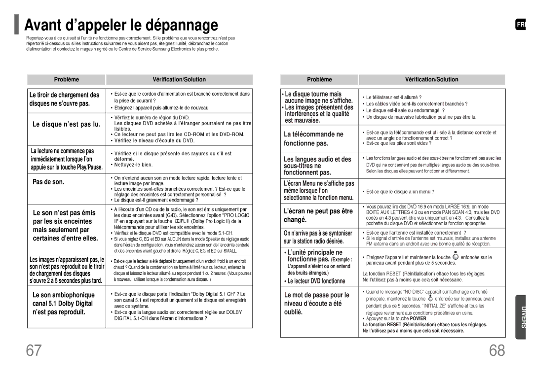 Samsung HT-TP33R/EDC manual Le son n’est pas émis, Par les six enceintes, Mais seulement par, Certaines d’entre elles 