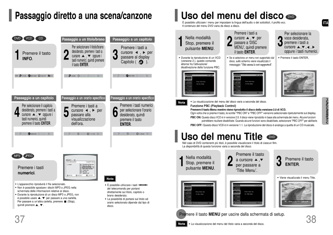 Samsung HT-UP30R/EDC Uso del menu del disco DVD, PremereINFO. il tasto, Nella modalità Stop, premere il pulsante Menu 