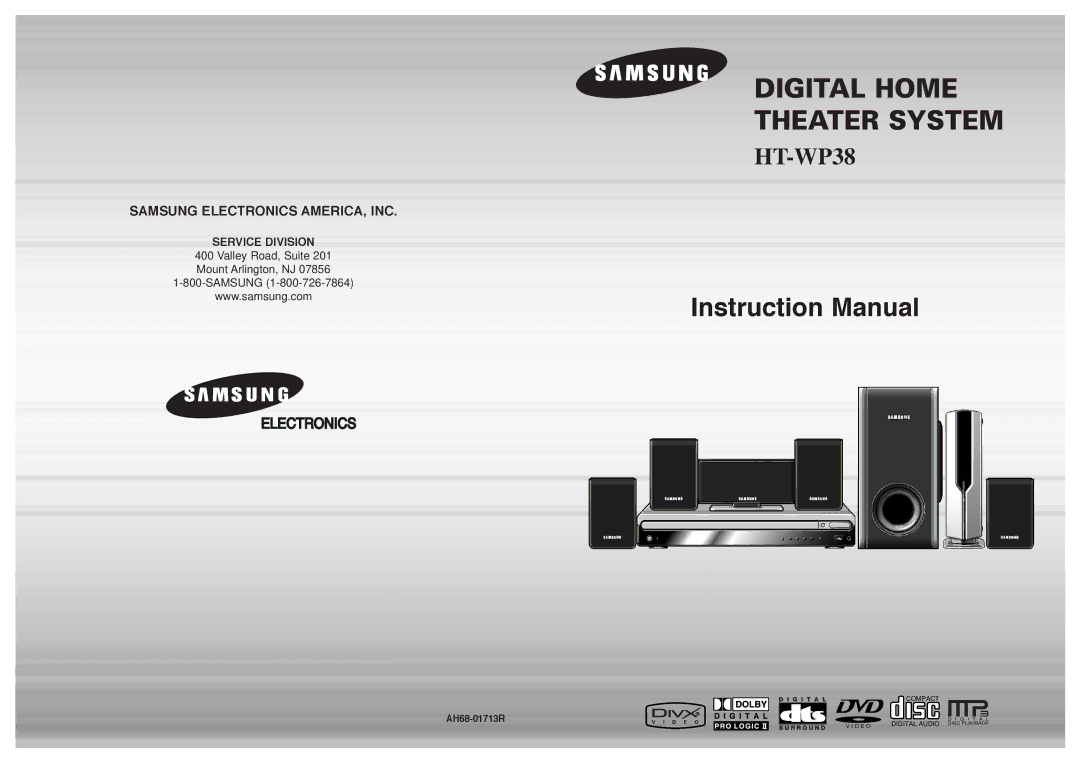 Samsung HT-WP38 instruction manual Digital Home Theater System 