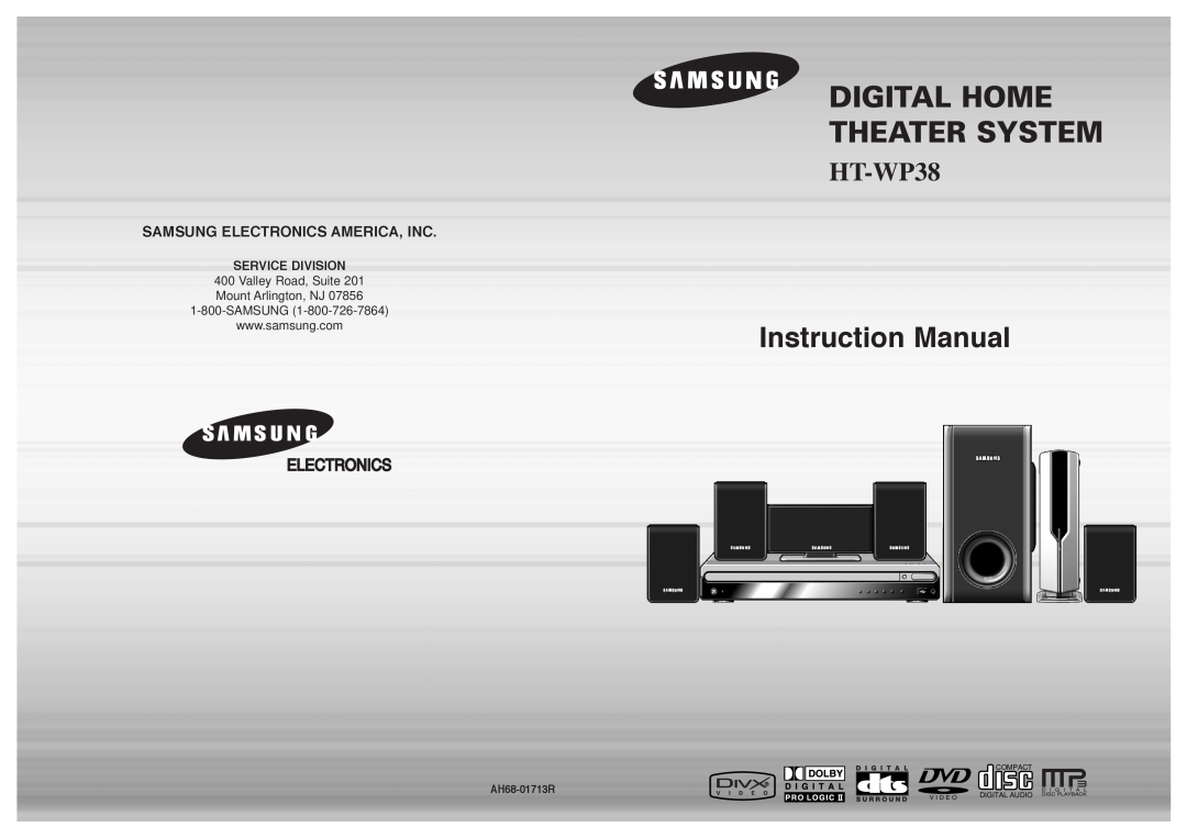 Samsung HT-WP38 instruction manual Digital Home Theater System, Samsung Electronics America, Inc, Service Division 