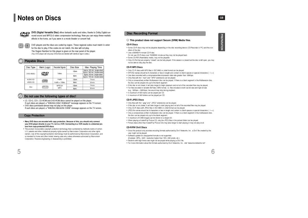 Samsung HT-WQ20R/ELS manual Copy Protection, This product does not support Secure DRM Media files 