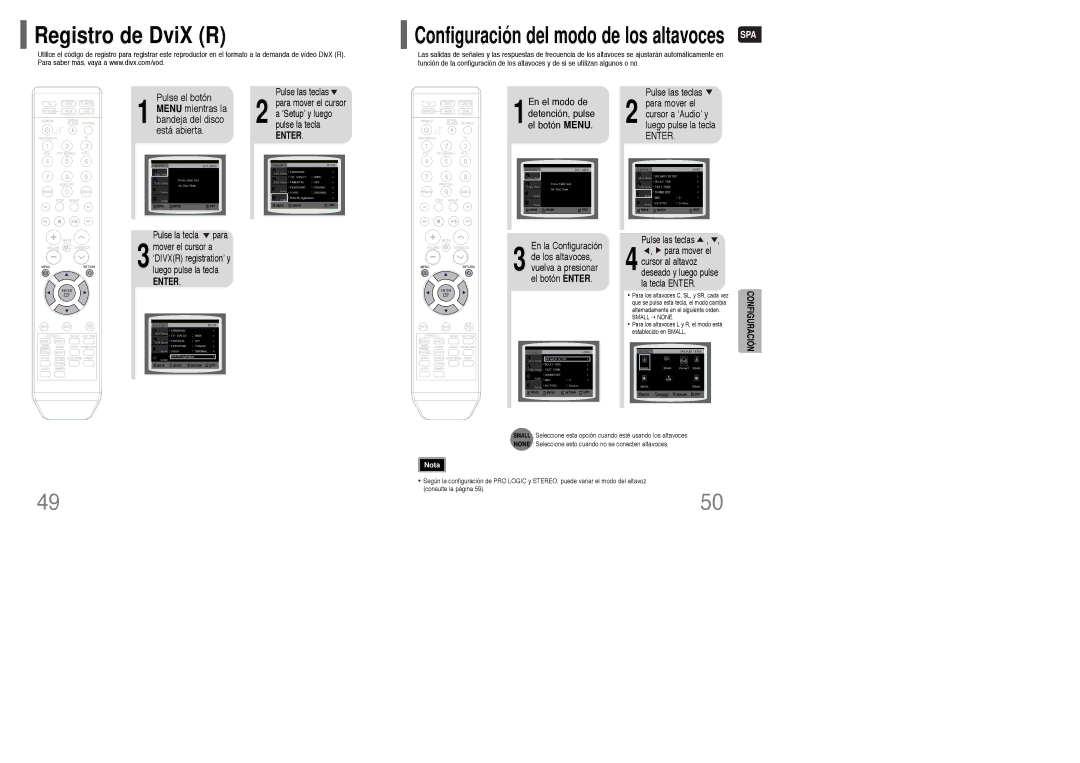 Samsung HT-WQ20R/ELS manual Registro de DviX R, En el modo de 1detención, pulse el botón Menu 