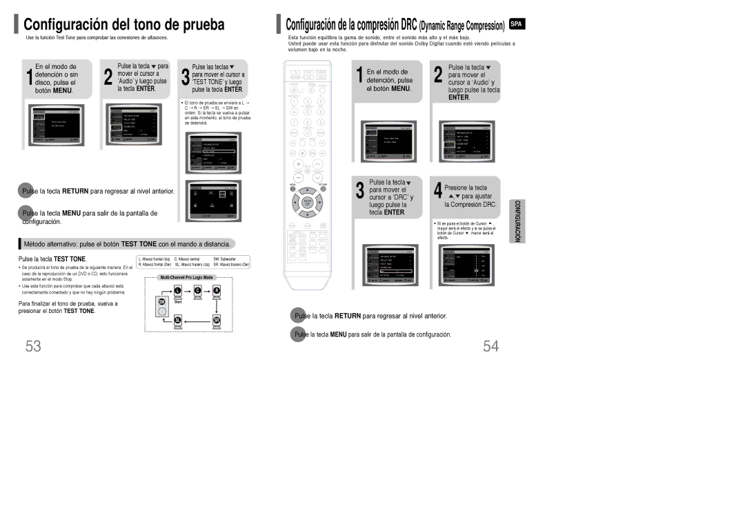 Samsung HT-WQ20R/ELS manual En el modo de 1detención o sin disco, pulse el botón Menu, Pulse la tecla 3 para mover el 