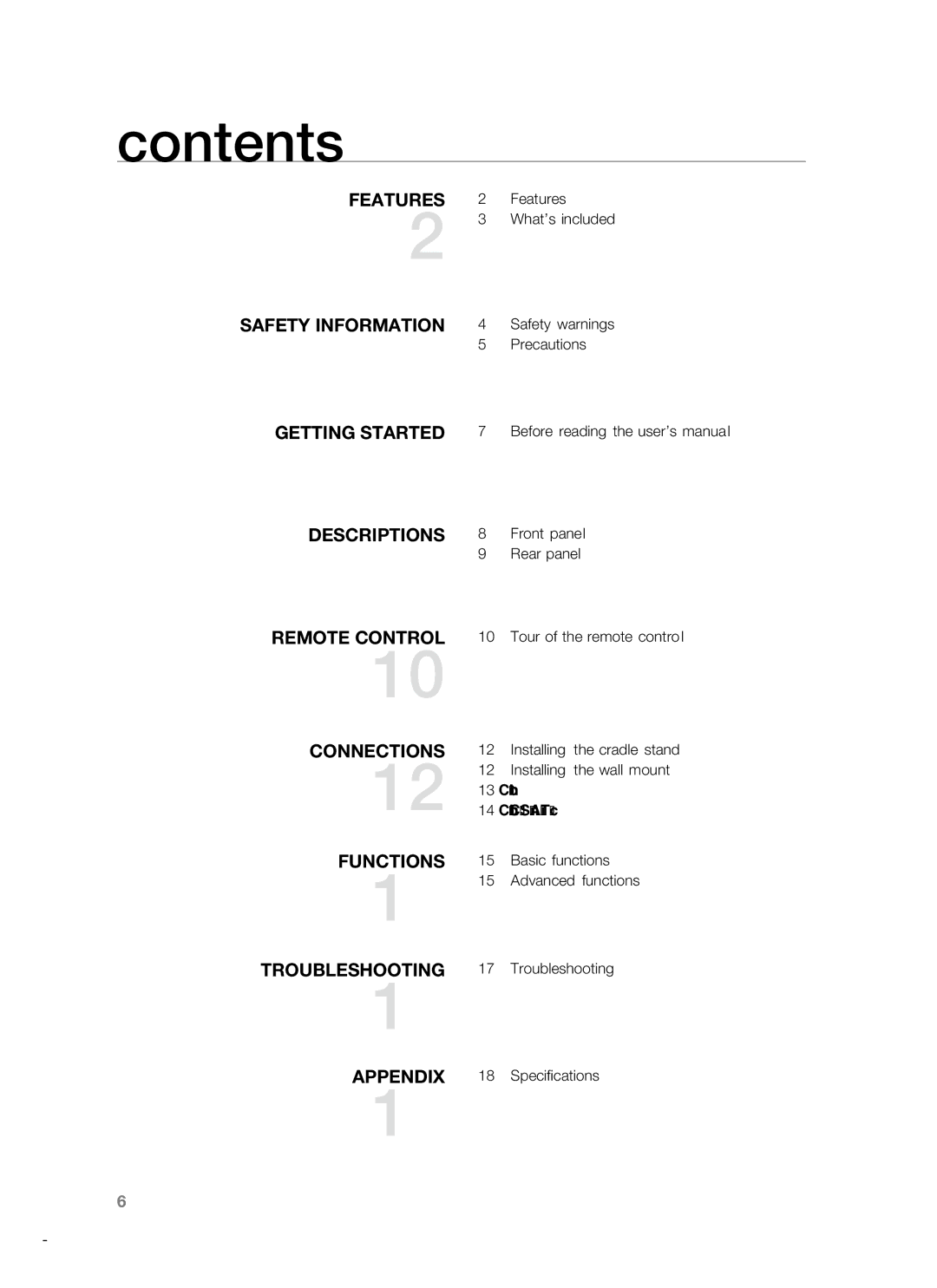 Samsung HT-SB1G, HT-WS1R, HT-SB1R, HT-WS1G user manual Contents 